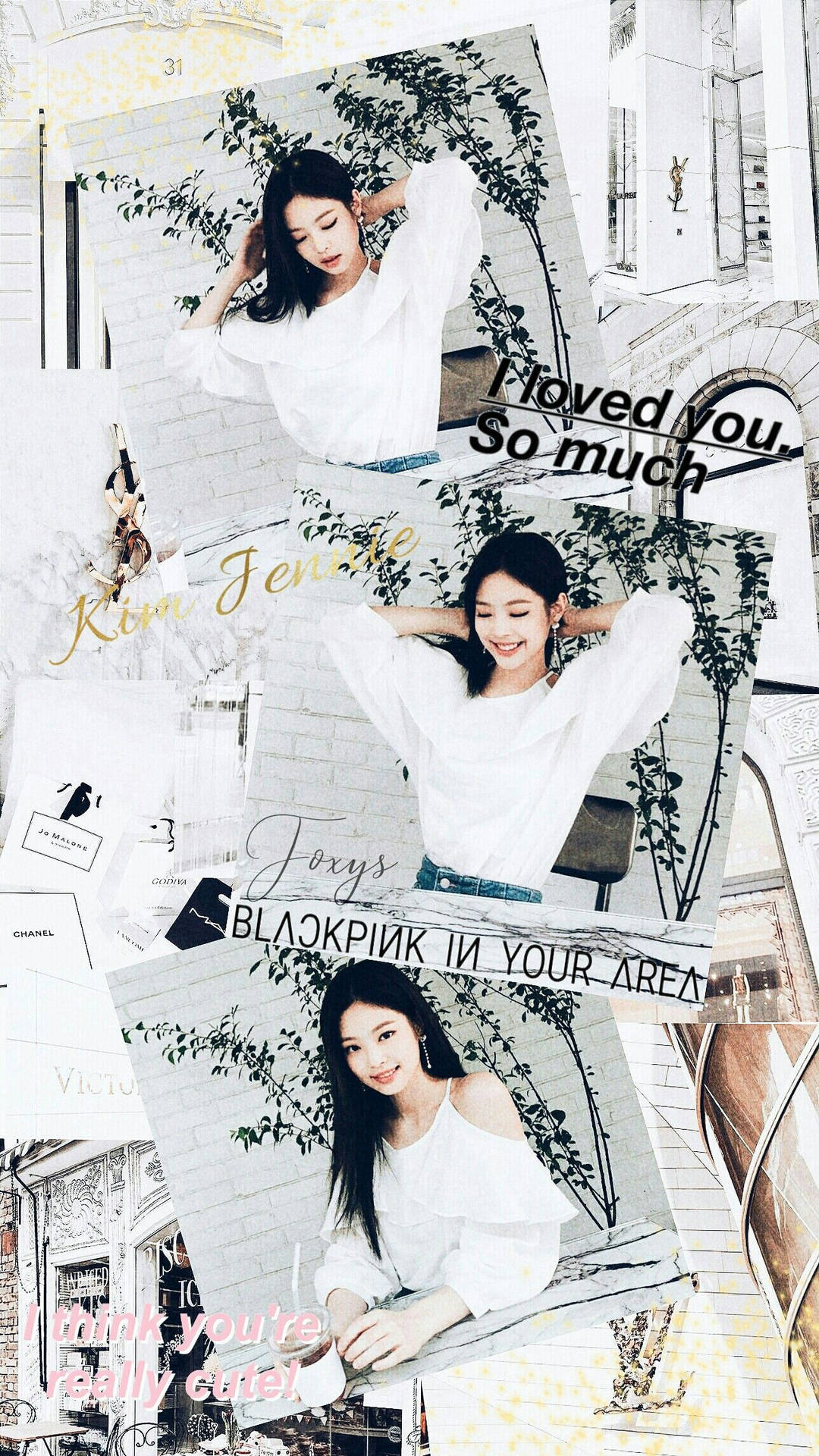 1080x1920 Download Jennie Kim White Aesthetic Wallpaper