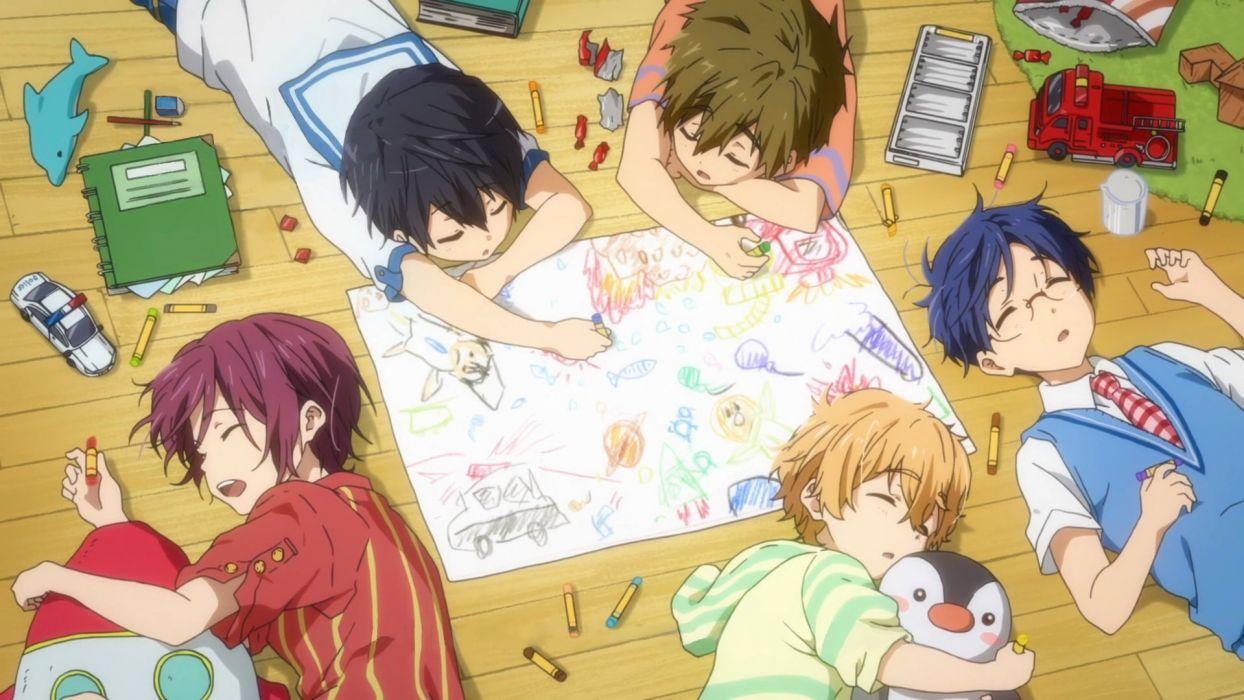 1244x700 Anime series miễn phí nhóm bạn dễ thương bút chì màu ngủ trẻ em