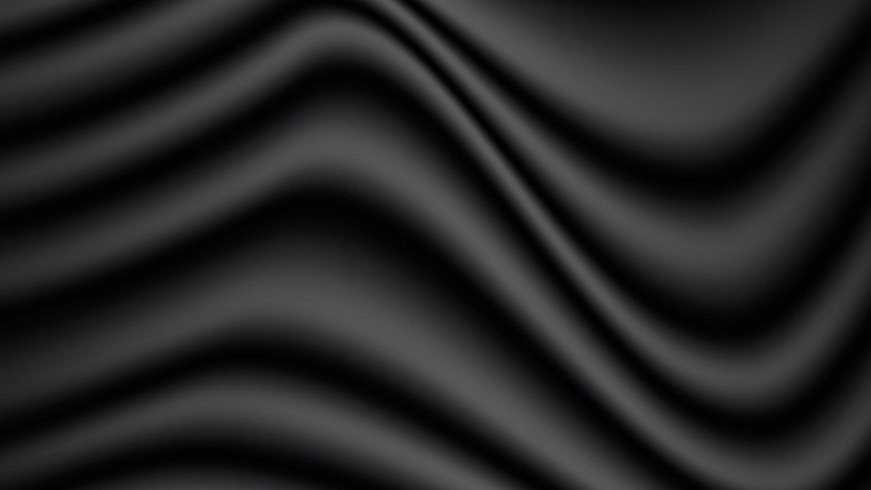1742x980 Abstract background of black fabric texture. Wallpaper luxury by soft curve of canvas and wave. Illustration background of black cloth and satin