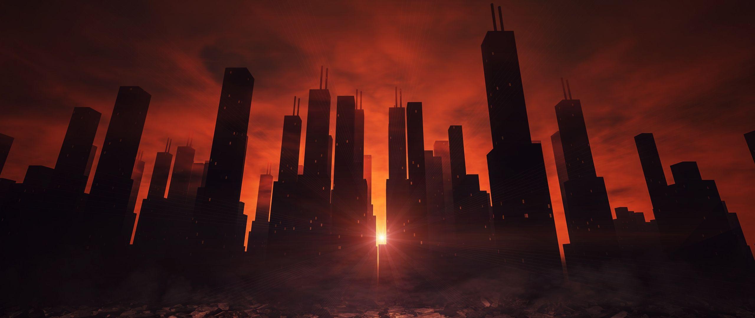 2560x1080 Download 2560x1080 wallpaper buildings, skyscrapers, minimalist