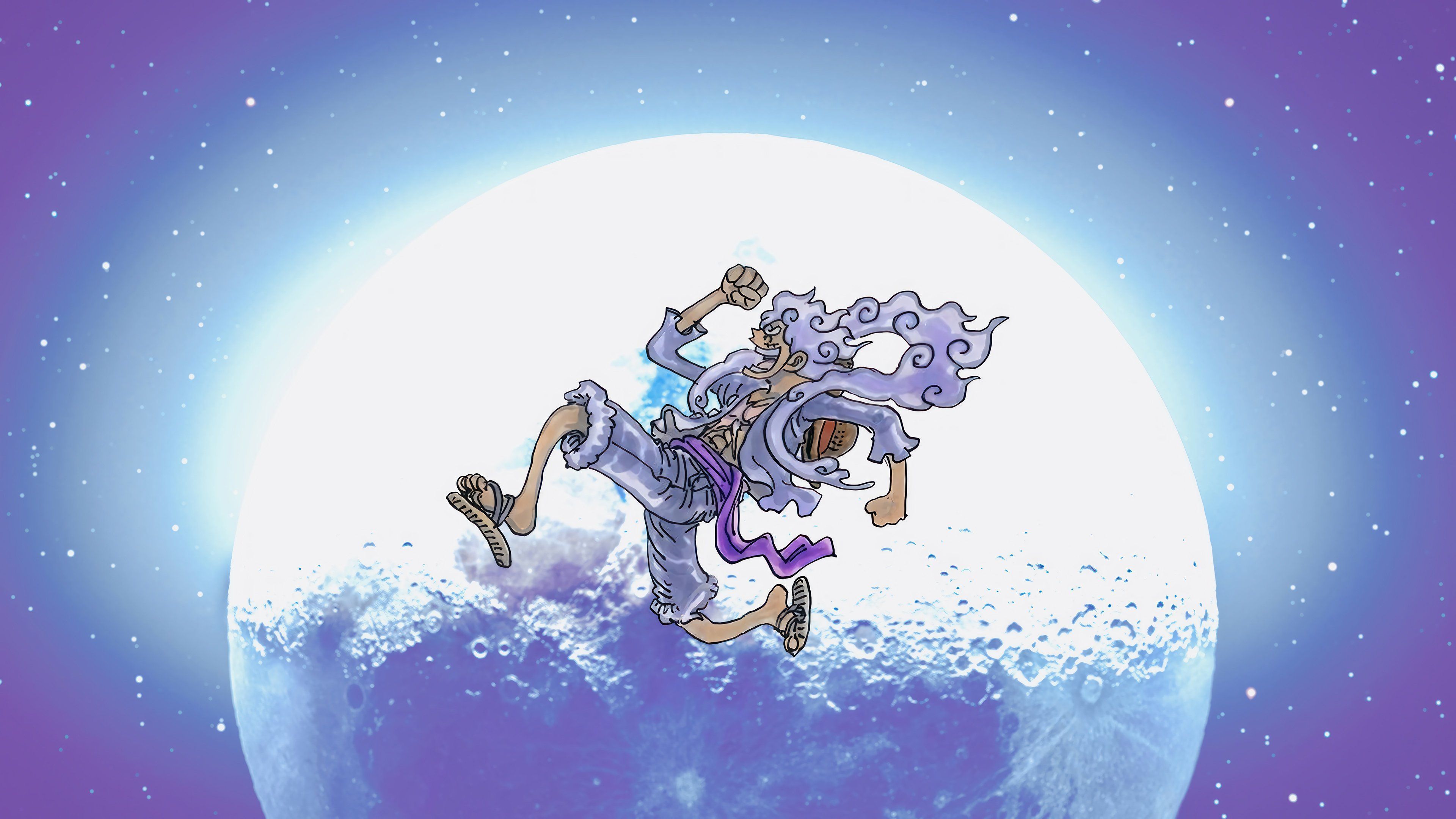 3840x2160 Luffy Gear 5 Sun God Nika Anime Wallpaper 4k for Desktop
