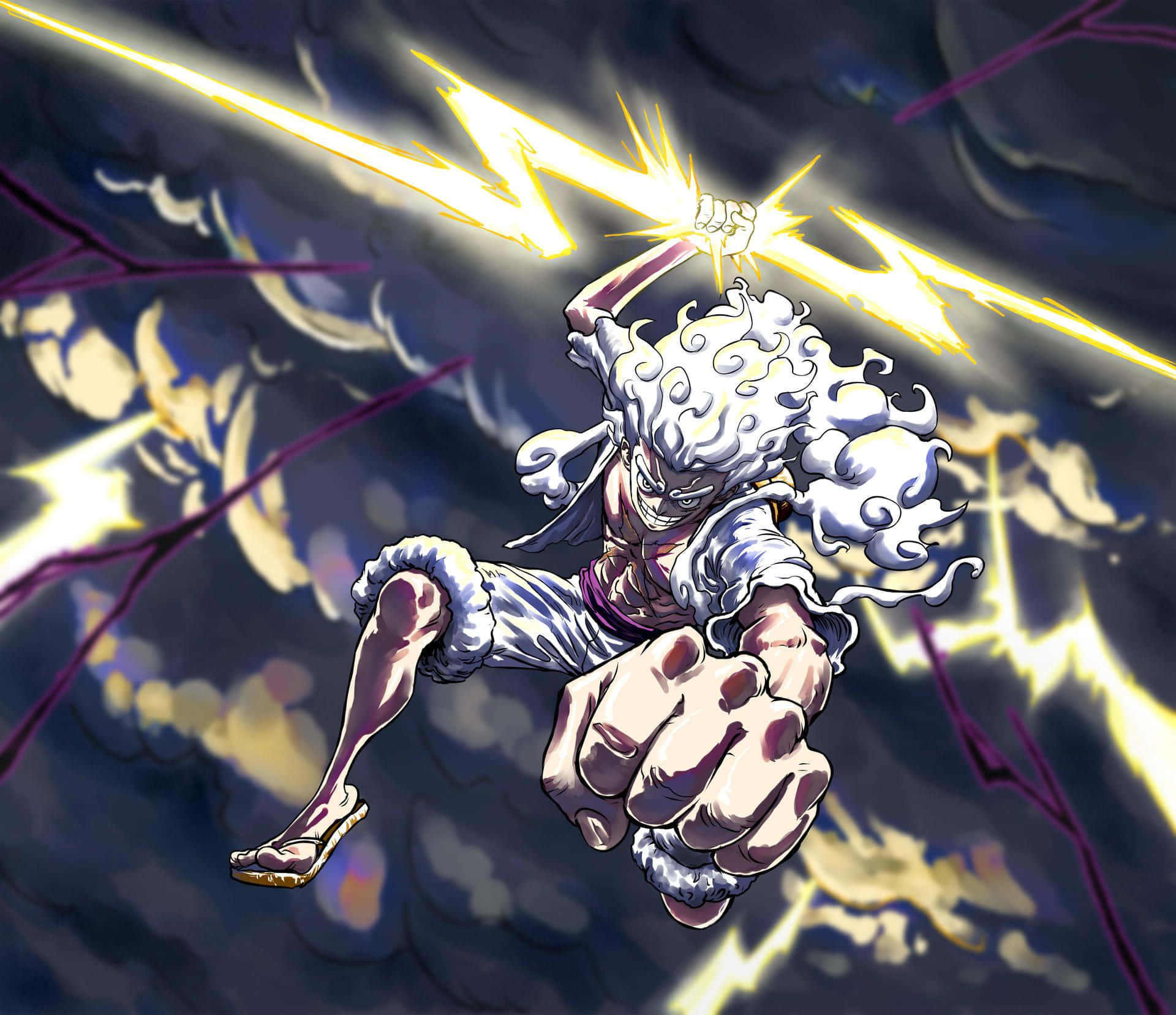 1920x1656 Download One Piece Gear5 Luffy Power Up Wallpaper