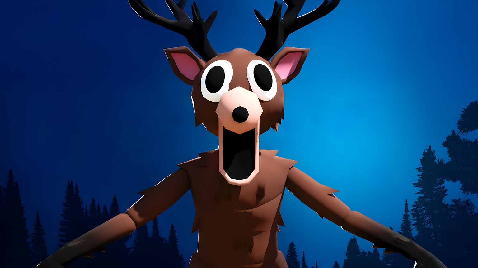 1536x864 Nights in the Forest The Screaming Deer Horror Wallpaper 4k