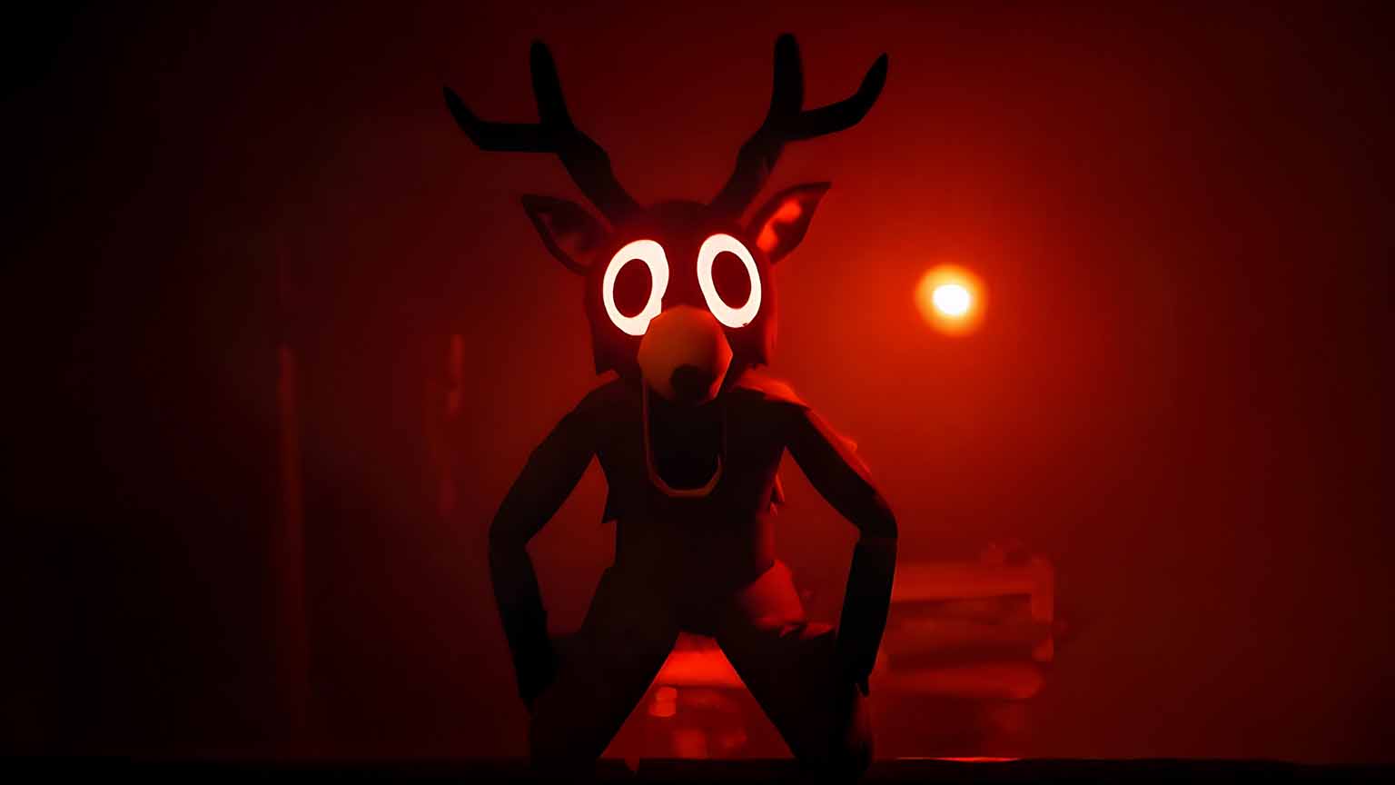 1536x864 Nights in the Forest The Deer Red Horror Desktop Wallpaper