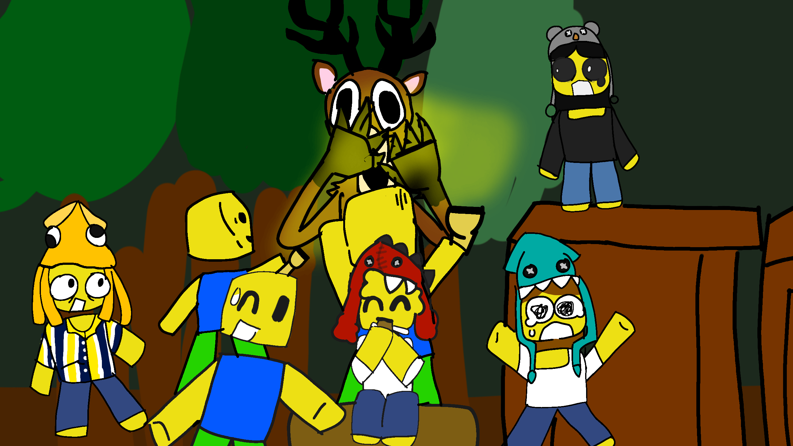 2560x1440 Colors Live NIGHTS IN DA FOREST HEHE by -BrushaTheBrush