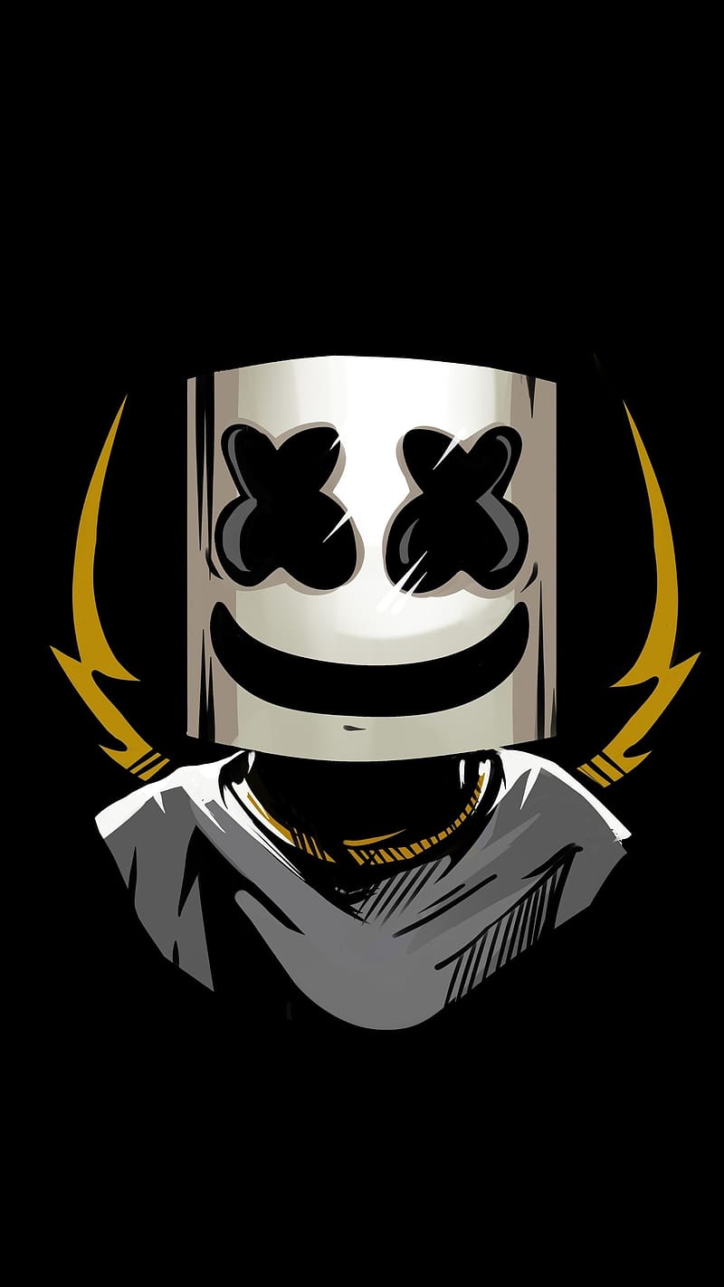 800x1422 Marshmallow man, black bg, marshmallow, art, HD phone wallpaper