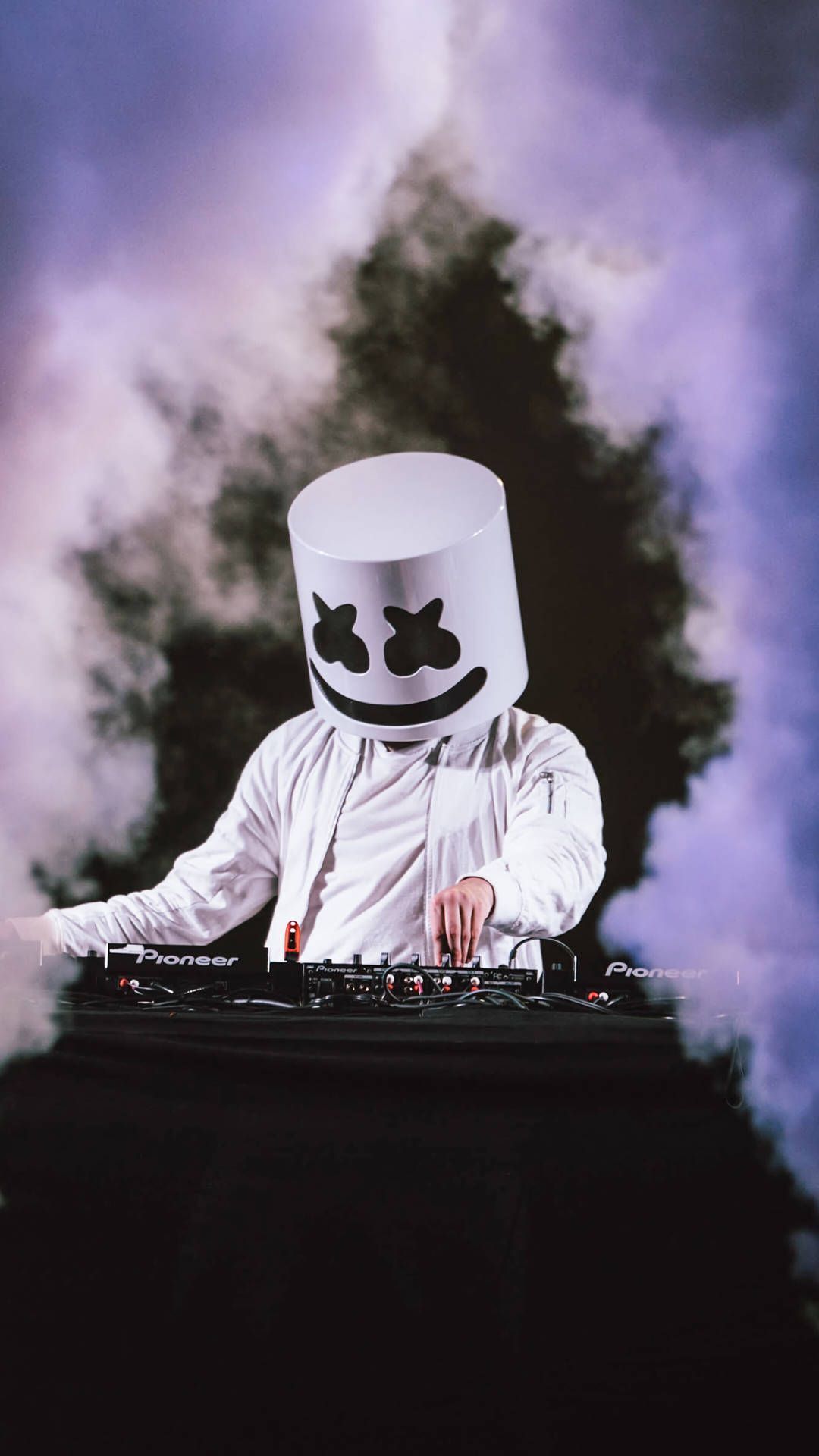 1080x1920 Download Black Marshmello Smoky Concert Wallpaper