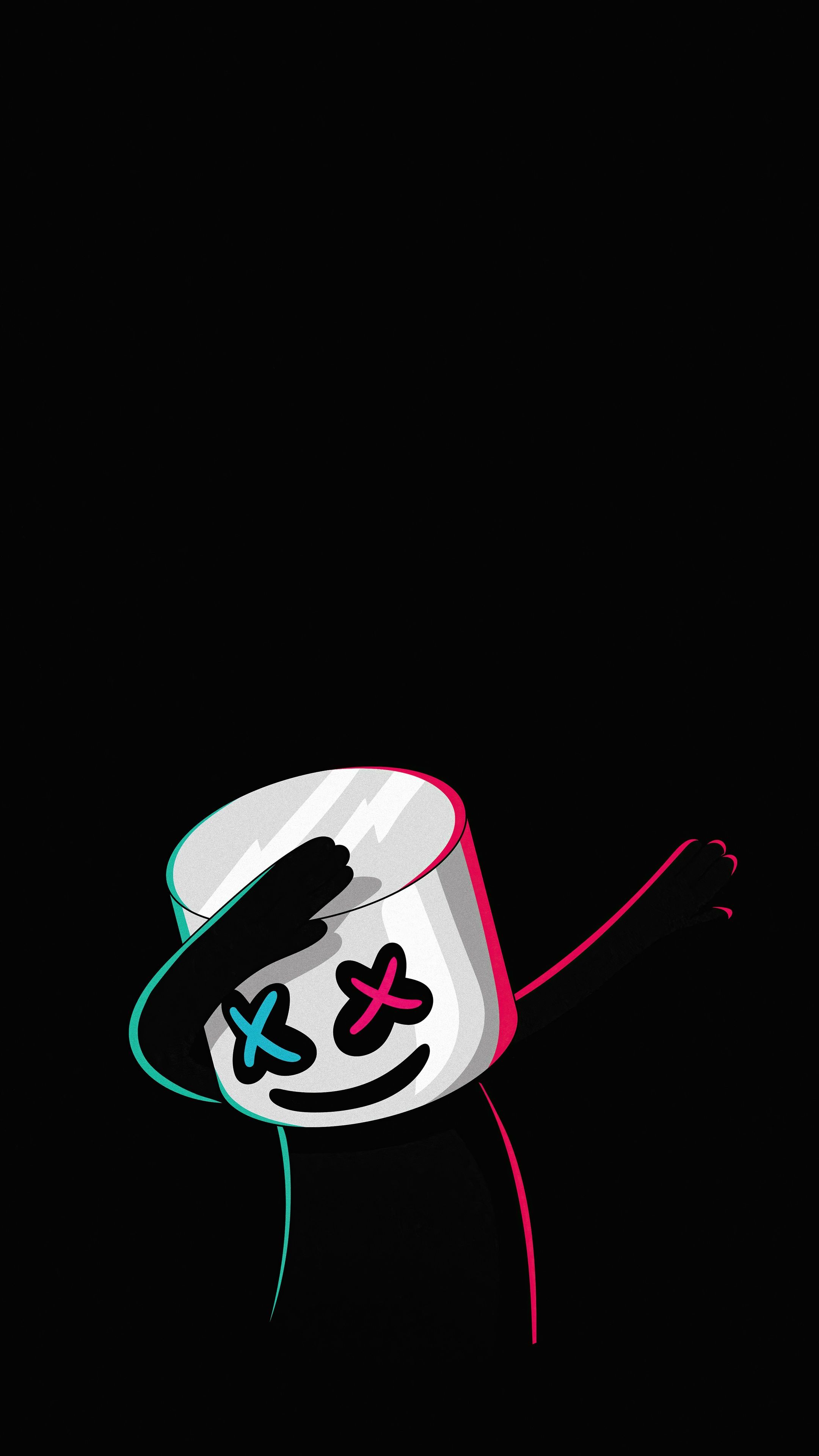 2160x3840 marshmello, music, dark, black, minimalism, minimalist HD Phone Wallpaper
