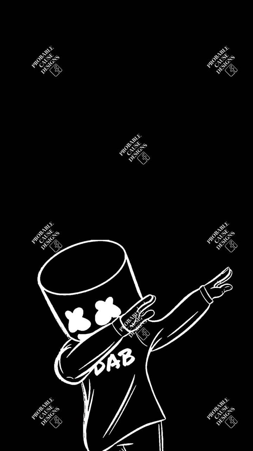 850x1511 Marshmello, Black Marshmello HD phone wallpaper