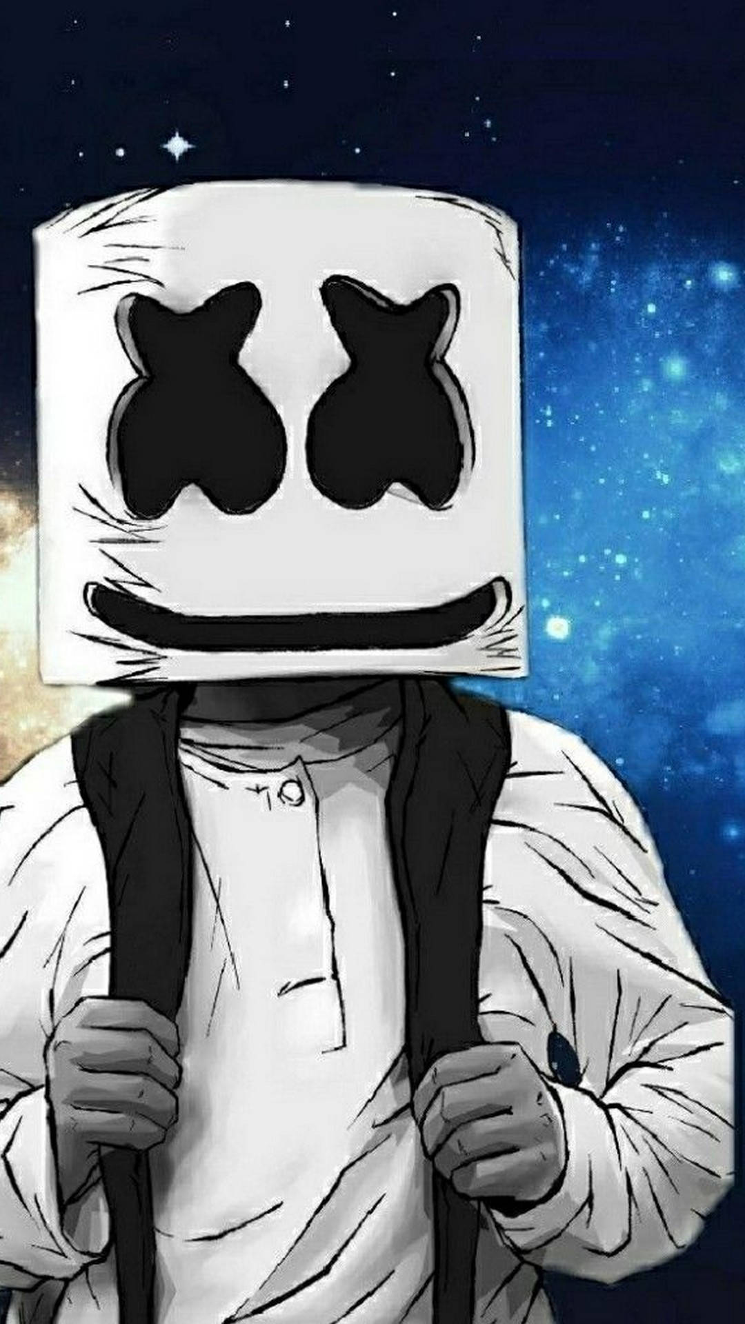 1080x1920 Download free Black Marshmello In Galaxy Wallpaper