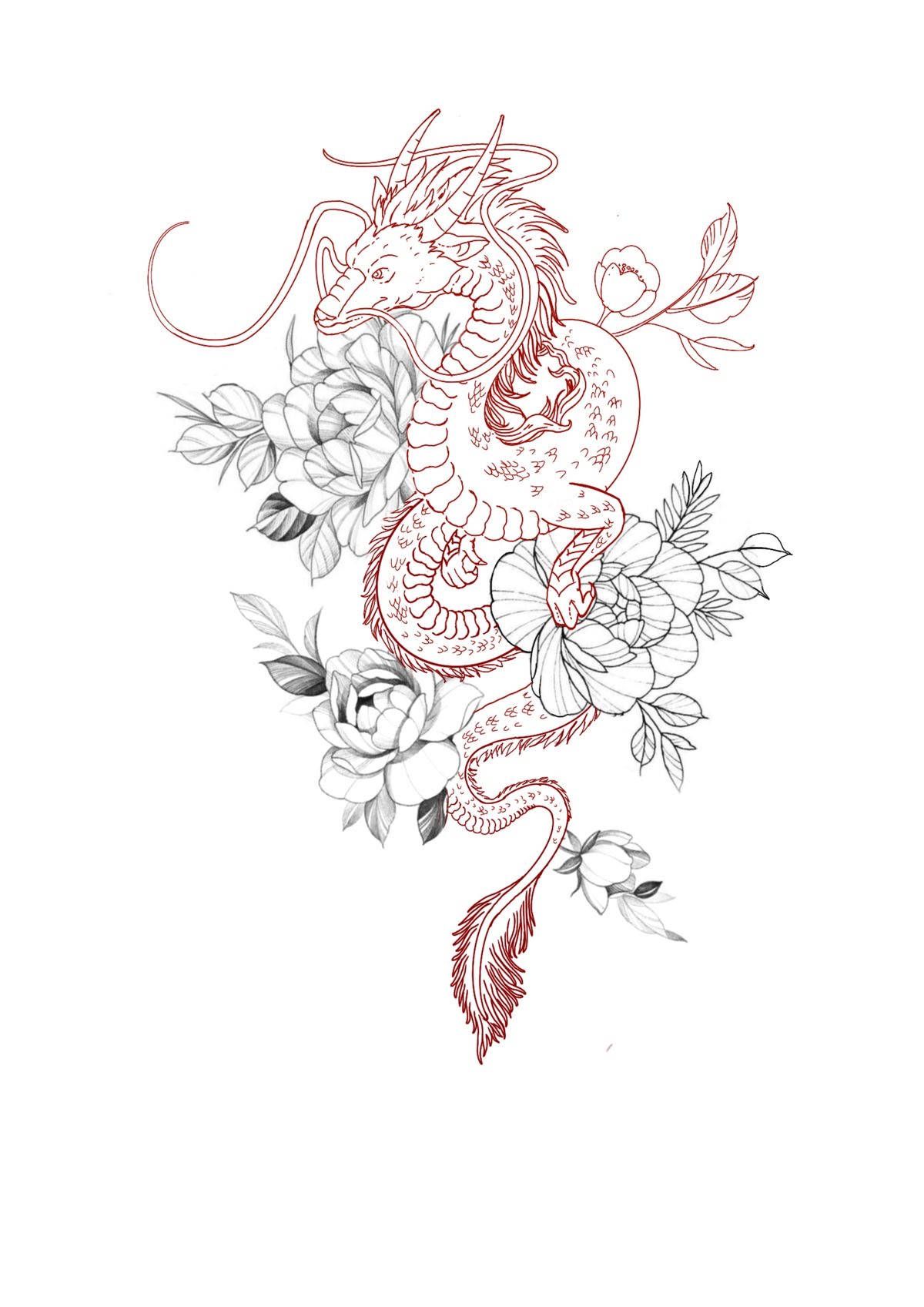 1200x1697 Download Aesthetic Japanese Dragon Tattoo Wallpaper