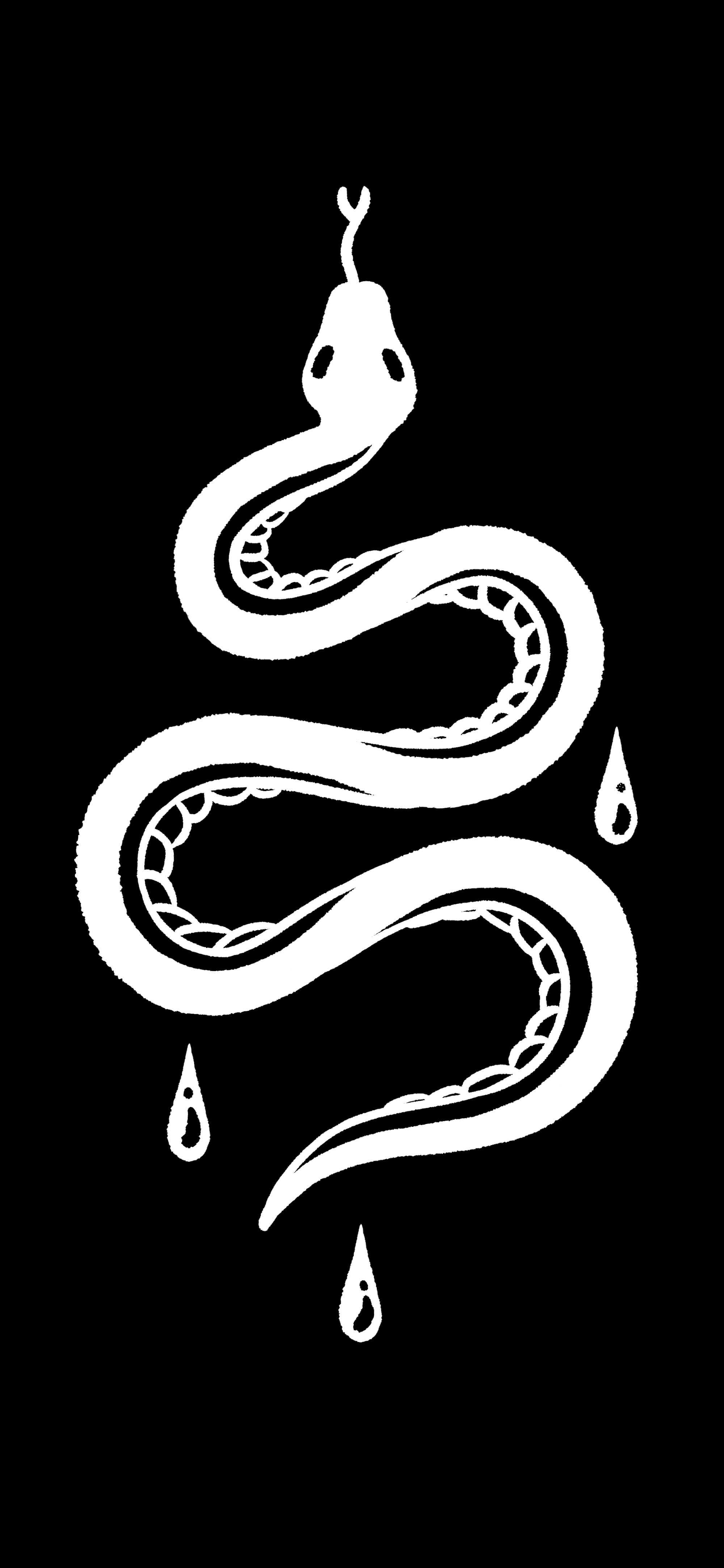 2000x4329 Tattoo Snake and Blood Drops Black Wallpaper