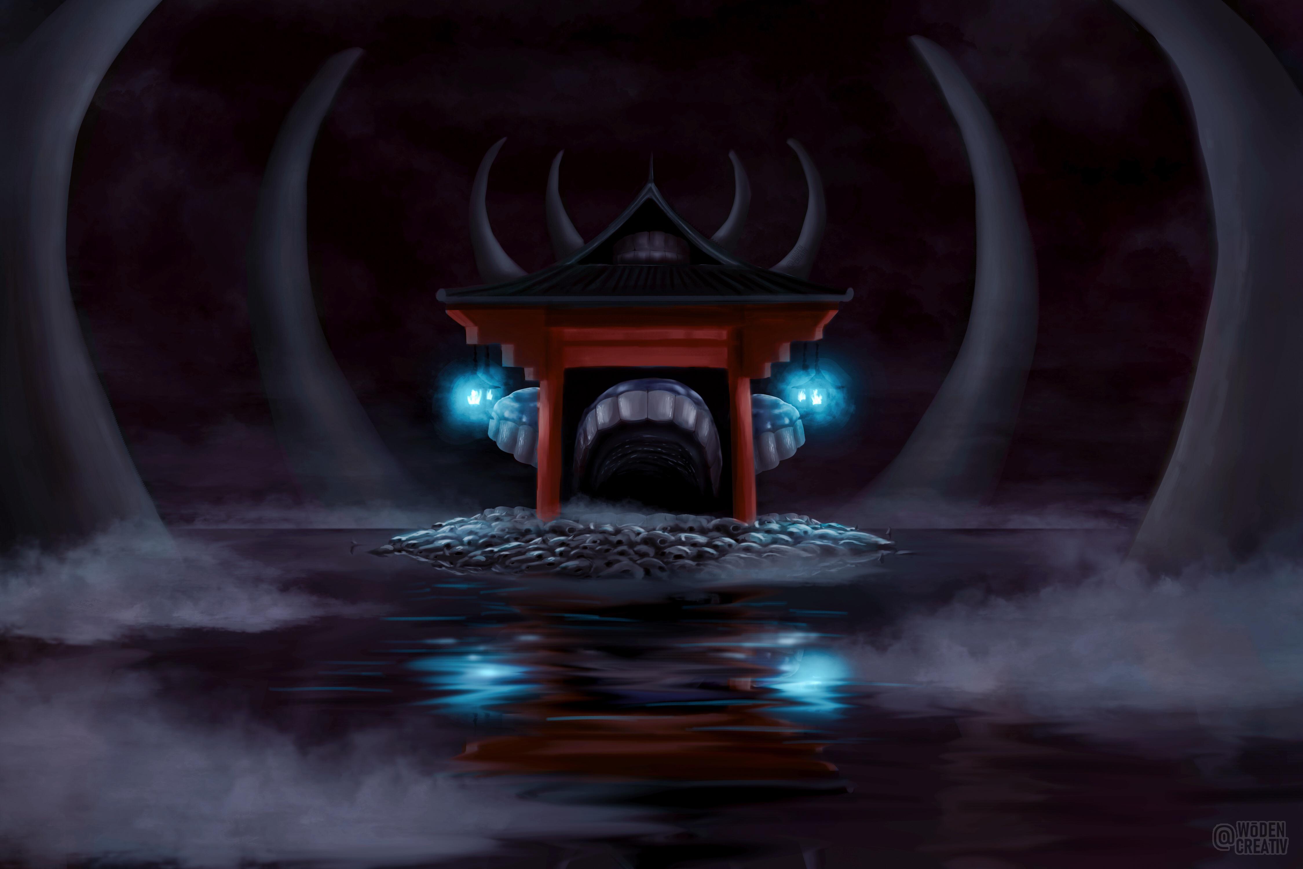 4500x3000 MALEVOLENT SHRINE! Had a lot of fun painting this! Enjoy as a desktop wallpaper!