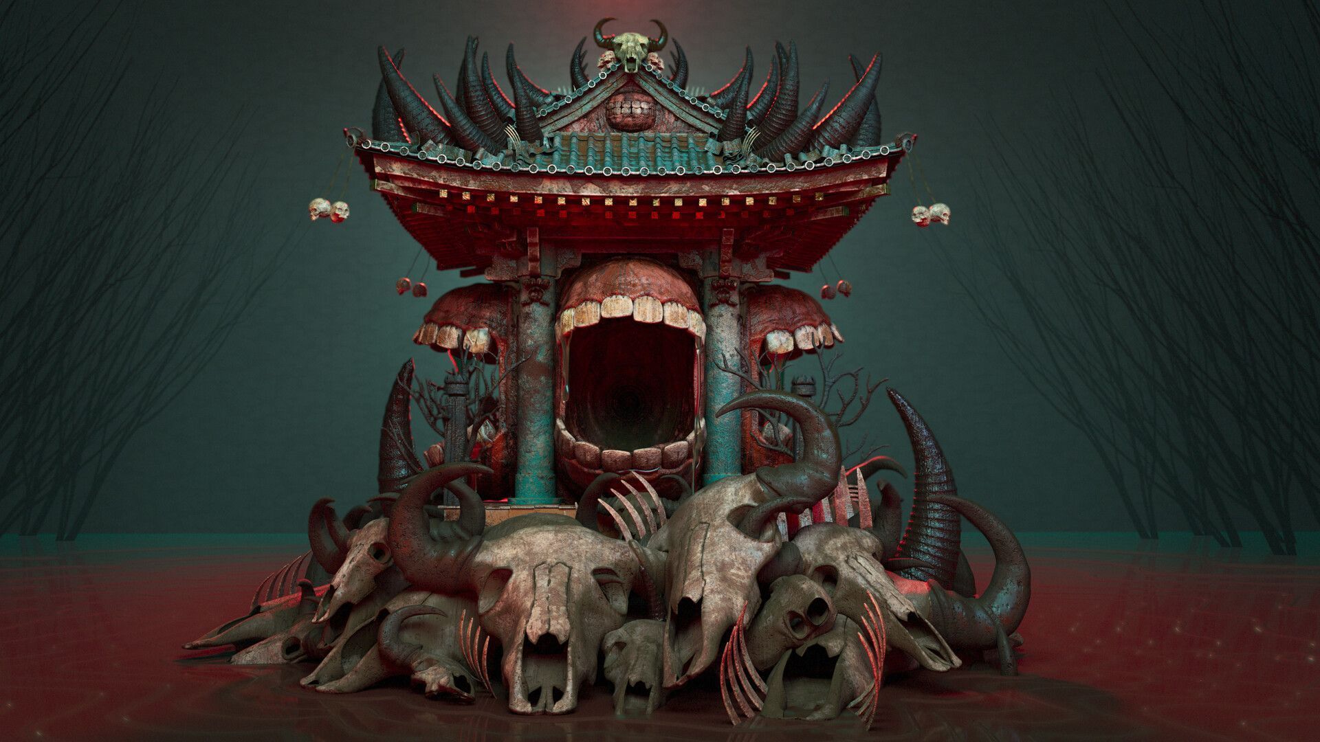 1920x1080 Malevolent Shrine Jujutsu Kaisen Fanart RENDER
