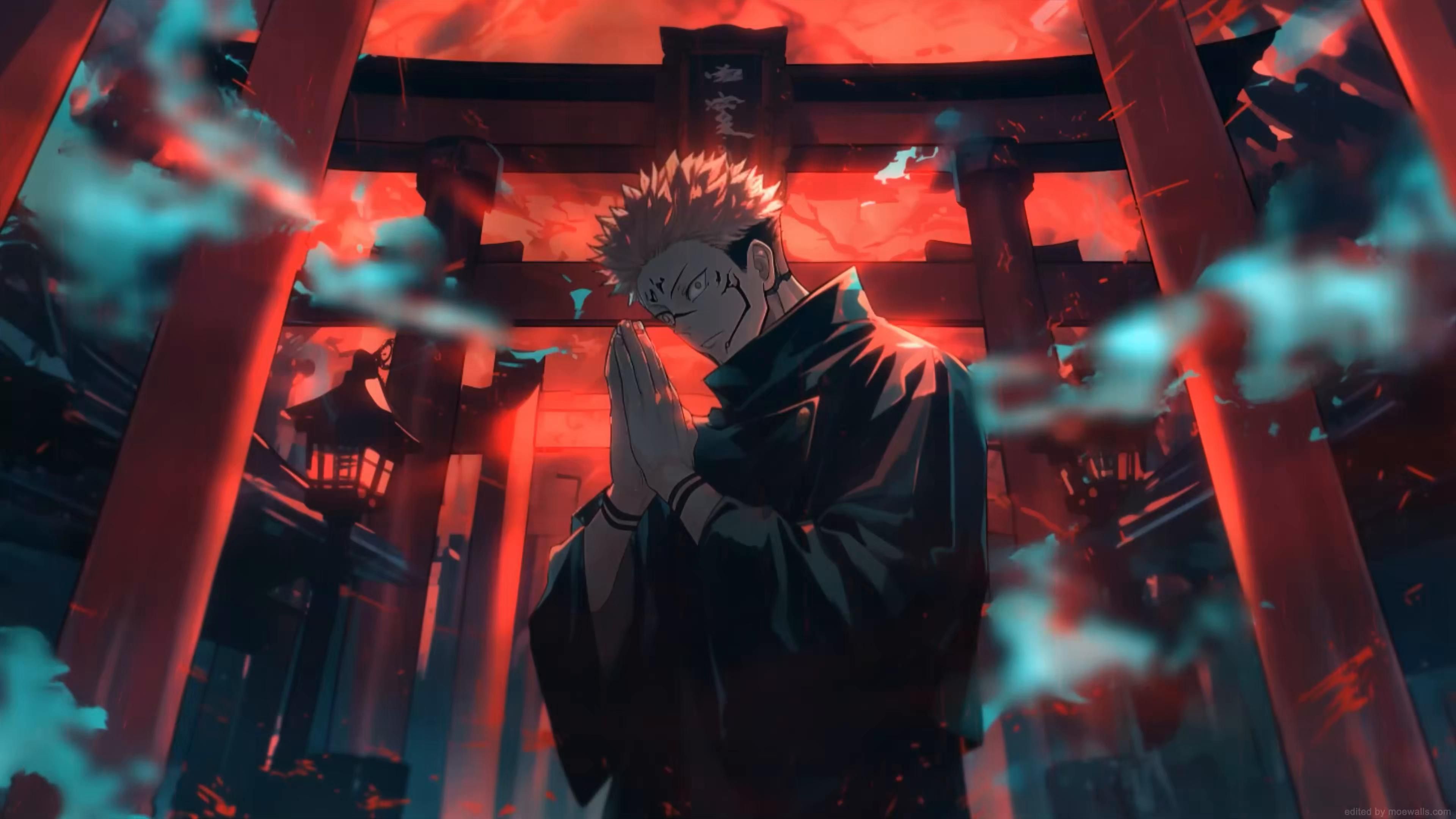 3840x2160 Sukuna Red Shrine Live Wallpaper