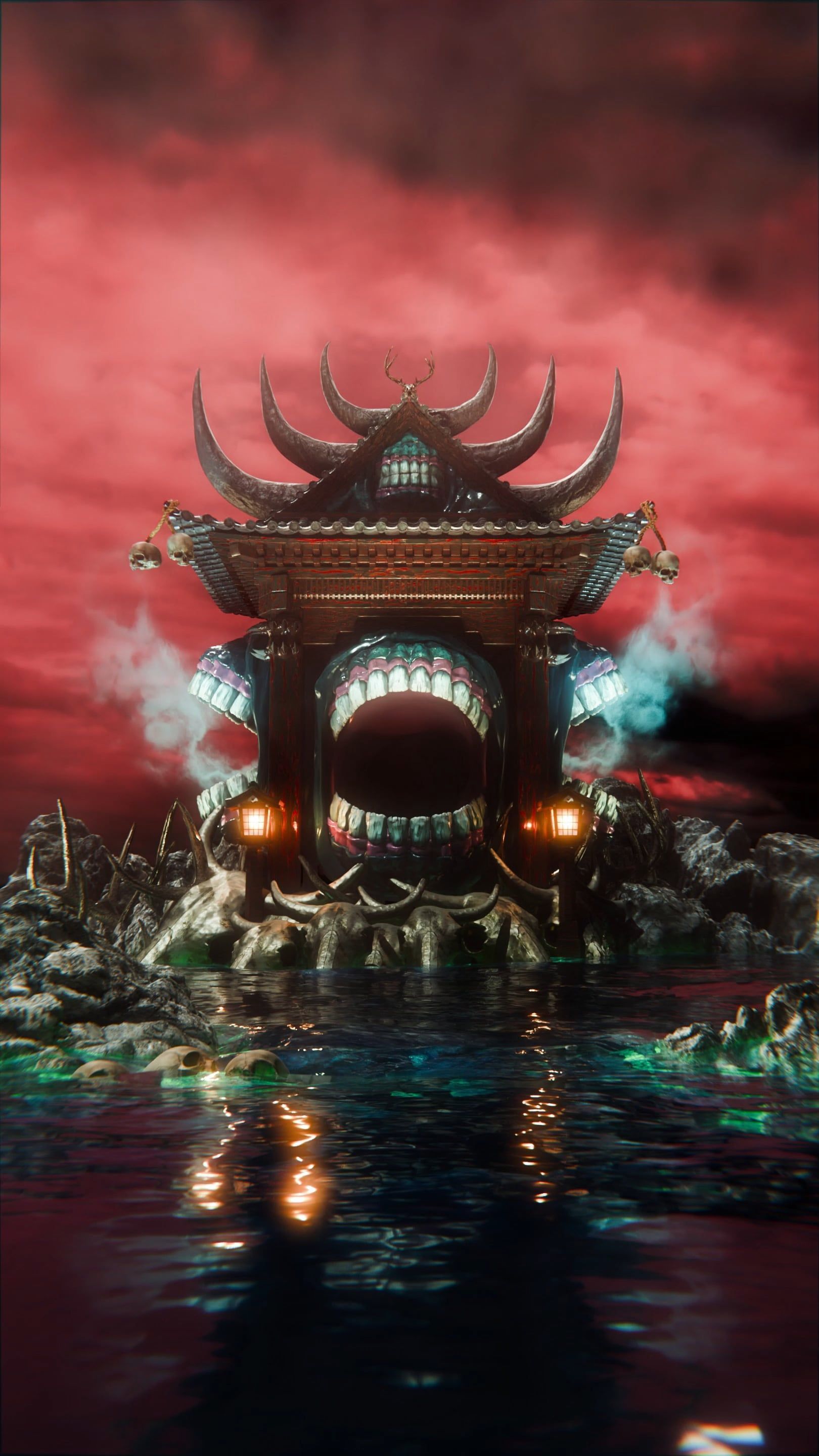 1620x2880 Malevolent Shrine made in Blender