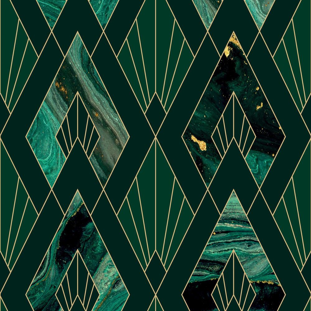 1000x1000 Leonardo Wallpaper in Green Marble