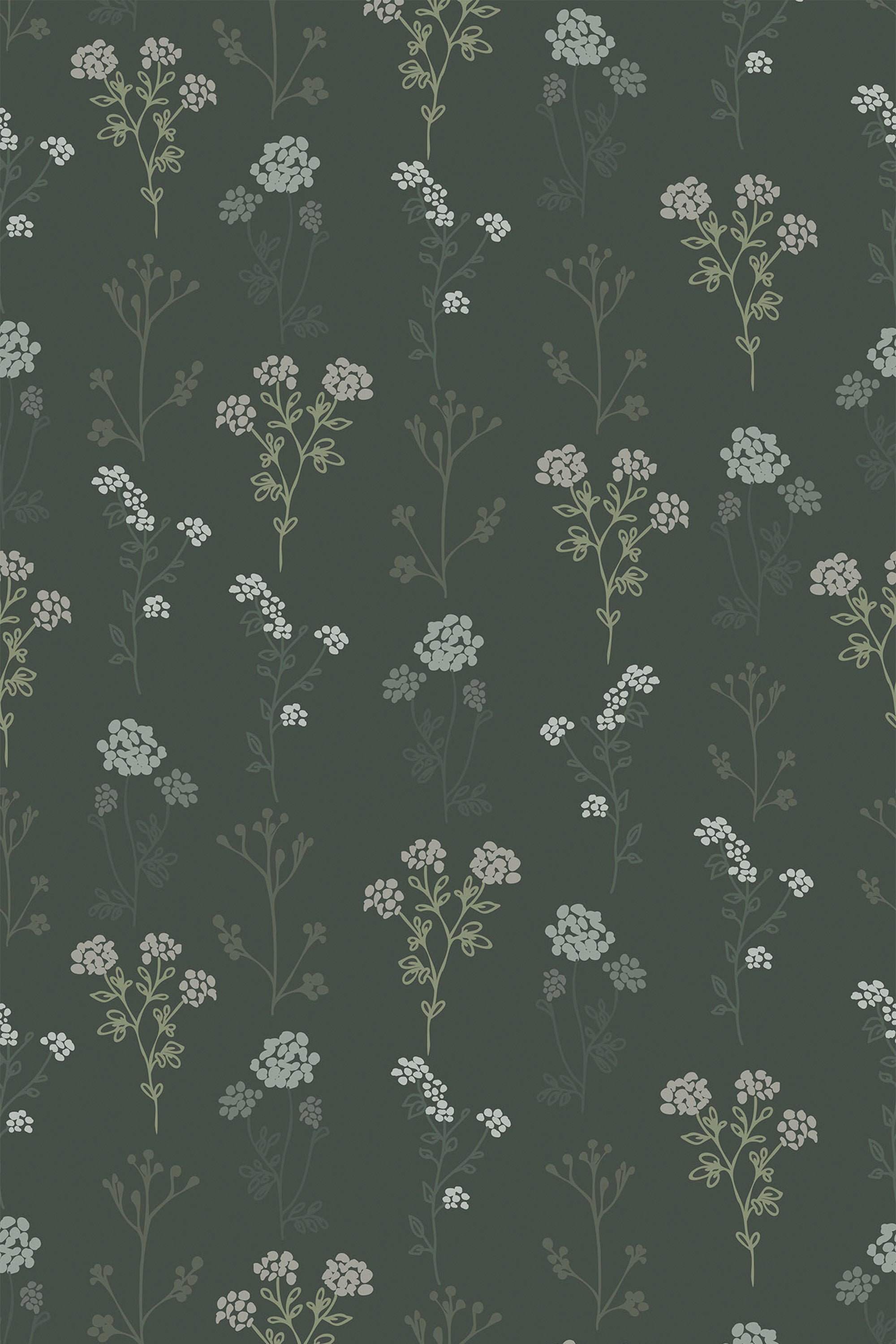 2000x3000 Dark Green Scandinavian Removable or Traditional Wallpaper