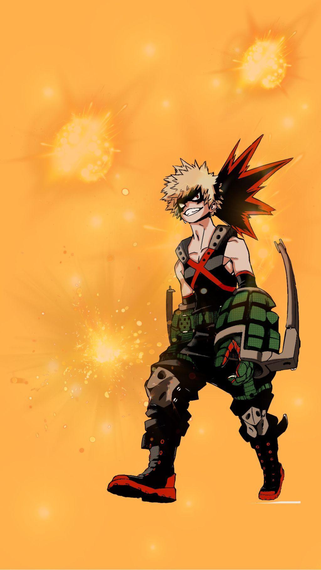 Simple Bakugou Phone wallpaper I made 1308x2326 from the cleaned up  CH254 Color Spread from uHEXAMENDLE Link in comments   rBokuNoHeroAcademia