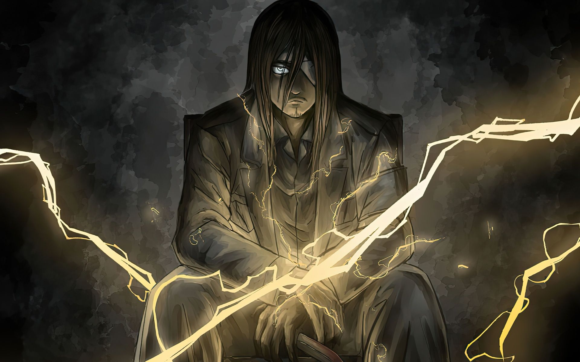 1920x1200 Eren Yeager Wallpaper 4K, Lightning, Shingeki no Kyojin
