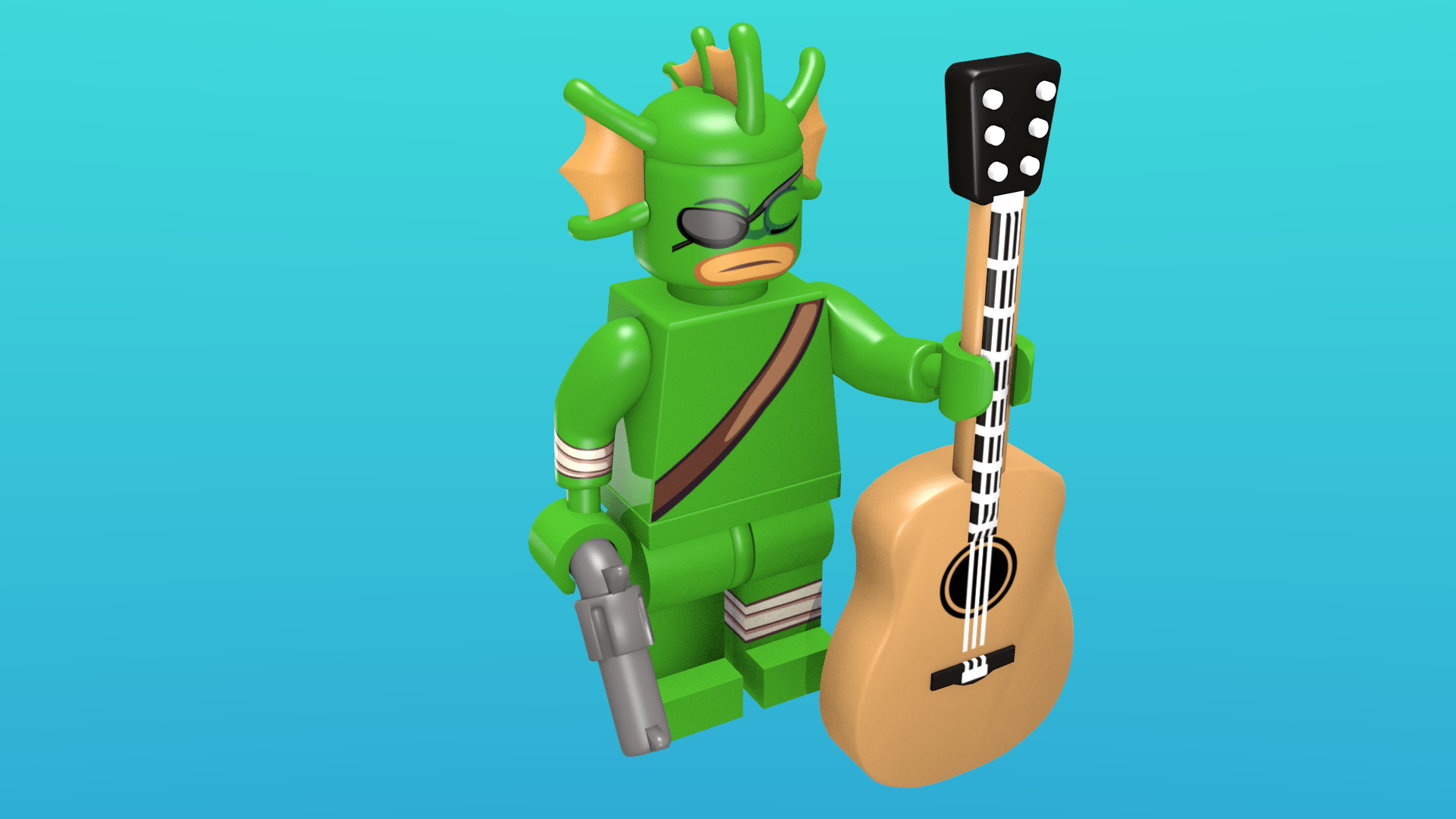 1920x1080 Fish from Nuclear Throne as a minifigure Heart Games