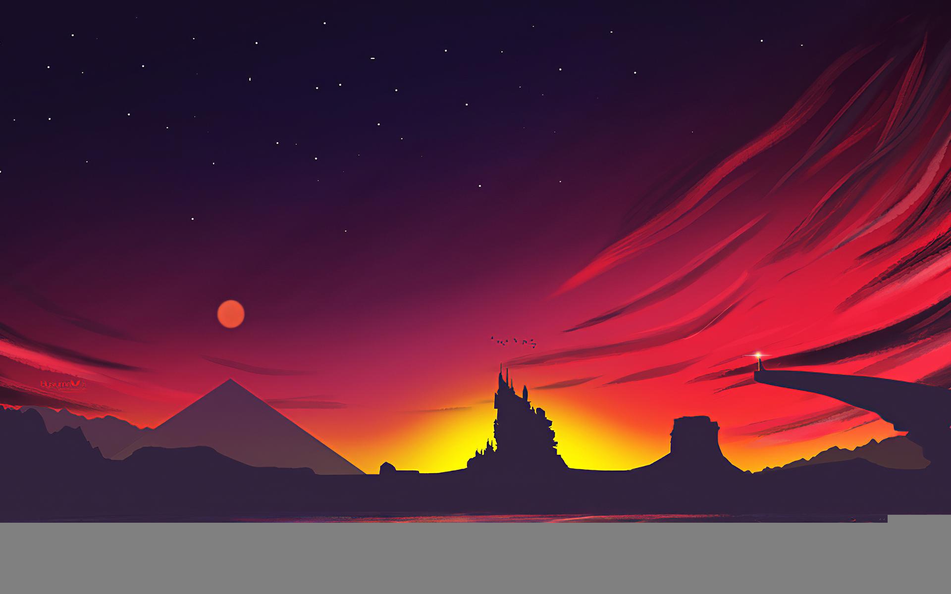 1920x1200 Sunset Minimalist 4K wallpaper download