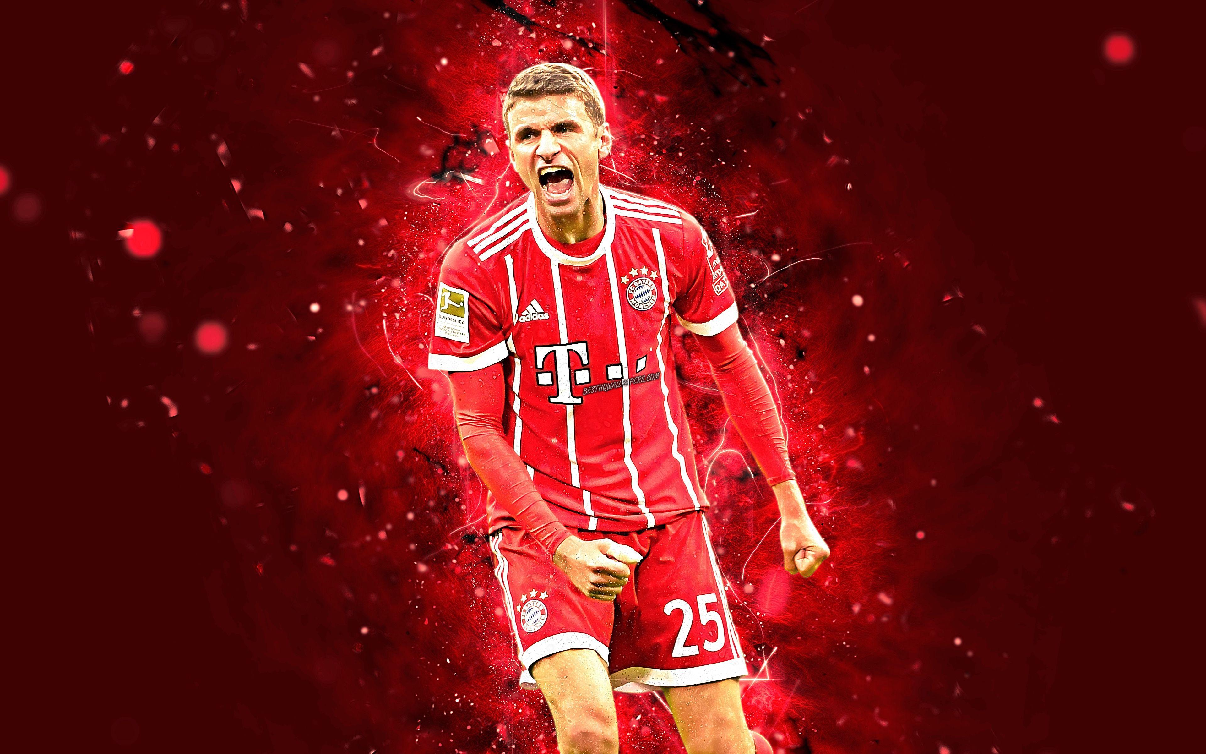 3840x2400 4k, Thomas Muller, Abstract Art, Football Stars, Bayern