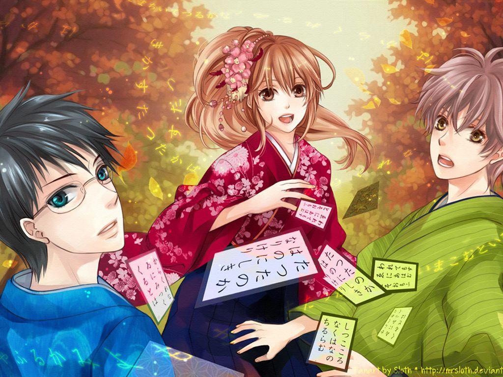 1024x768 Chihayafuru / Аниме обои / Anime wallpaper