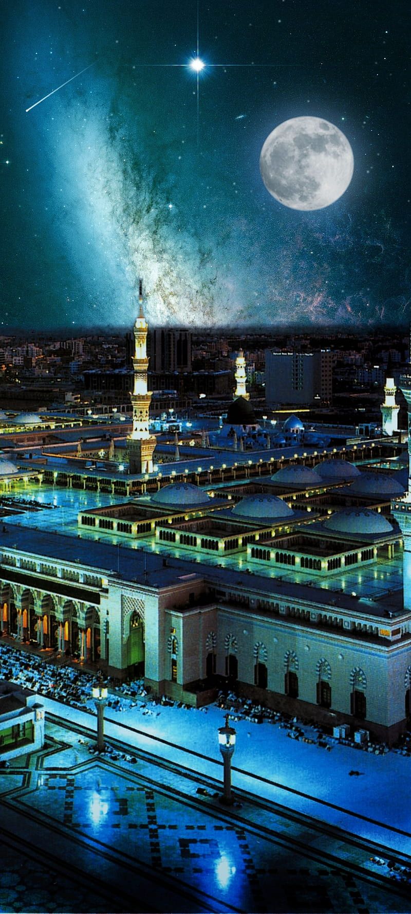 800x1777 Medine MescidiNebevi, city, madina, masjid, medine, nebevi, night, HD phone wallpaper
