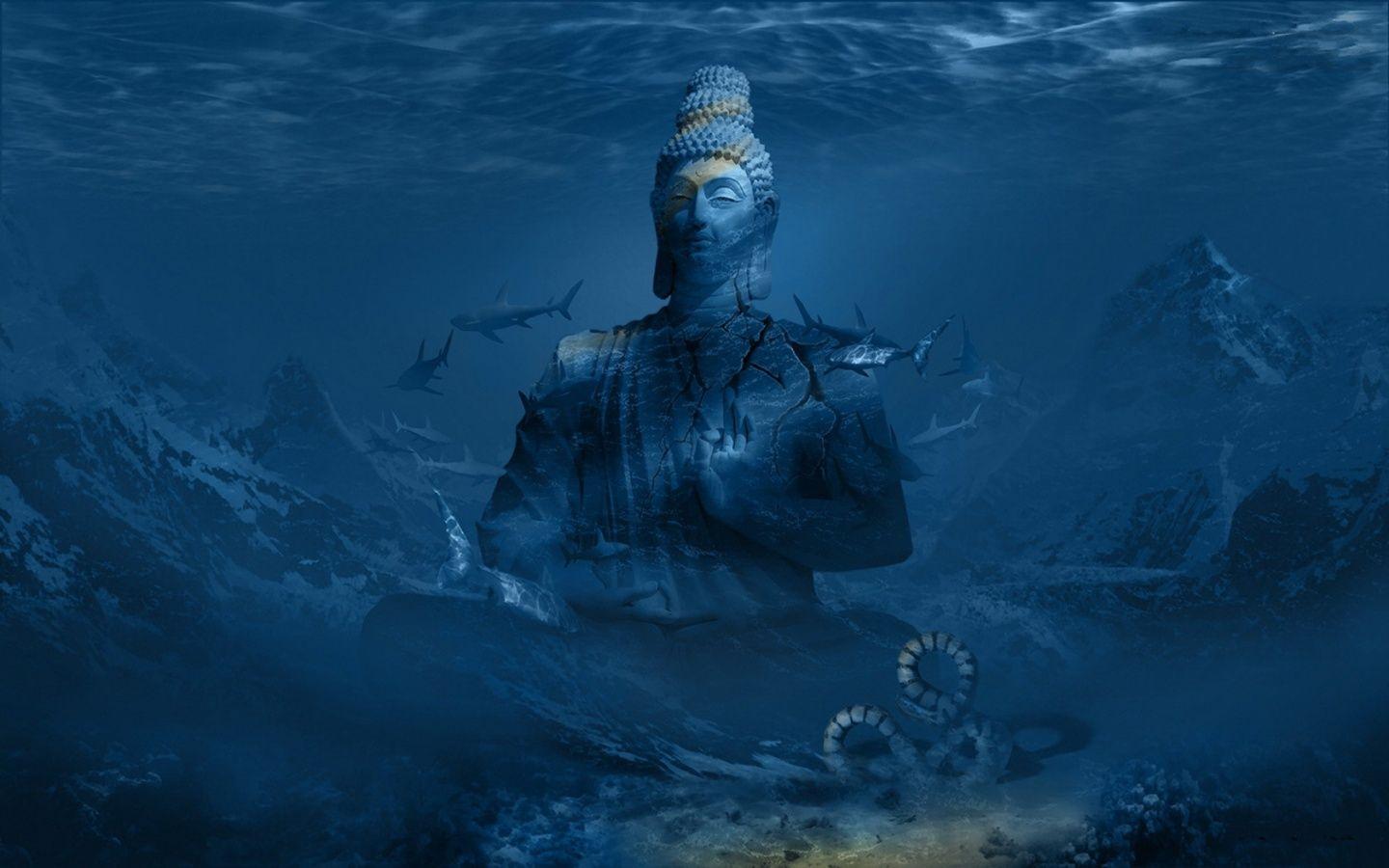 1440x900 Lord, Gautama Buddha, Icy Mountains, Mediation, Birds, God, Peace