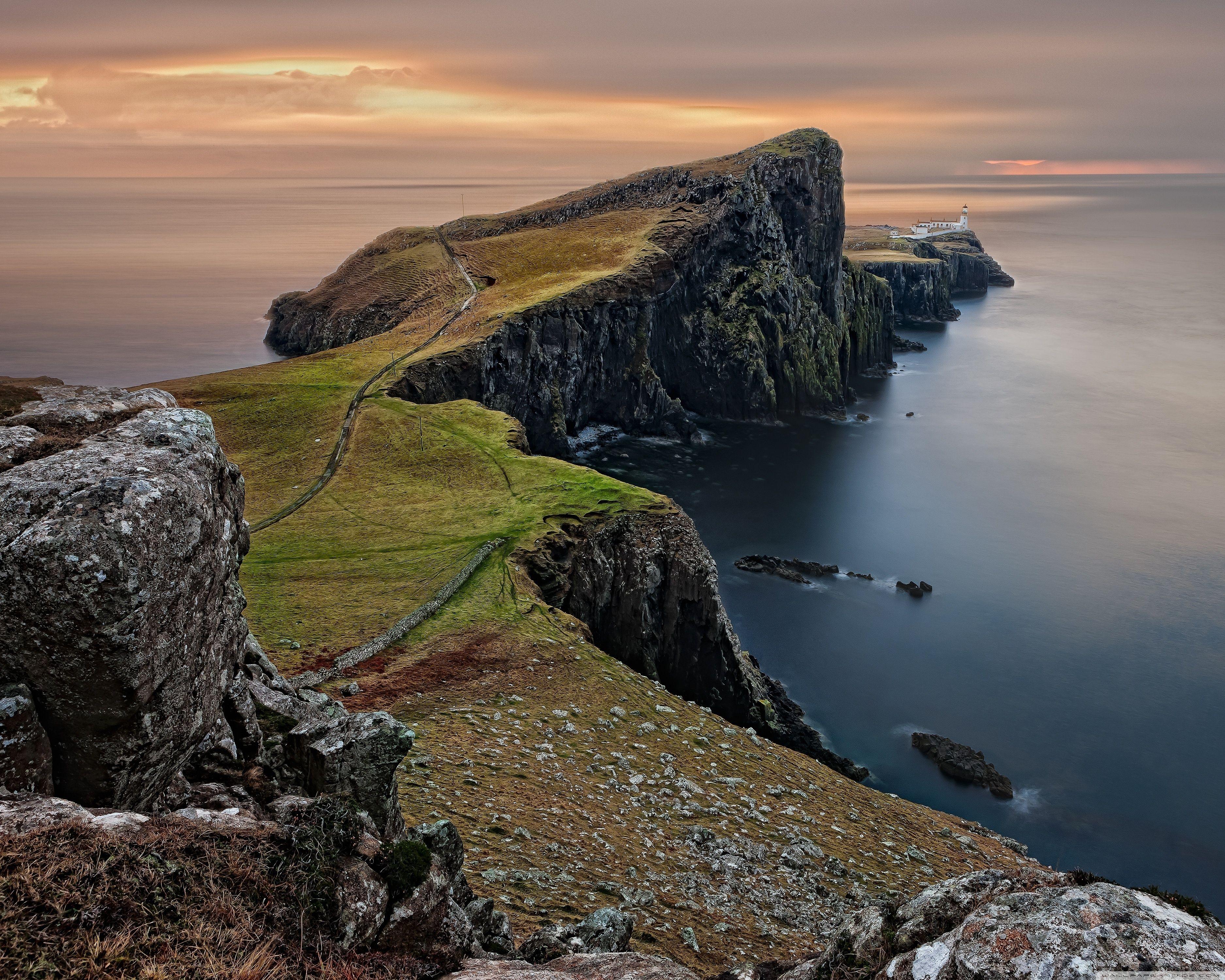 3750x3000 Scotland Coast LightHouse Ultra HD Desktop Background Wallpaper