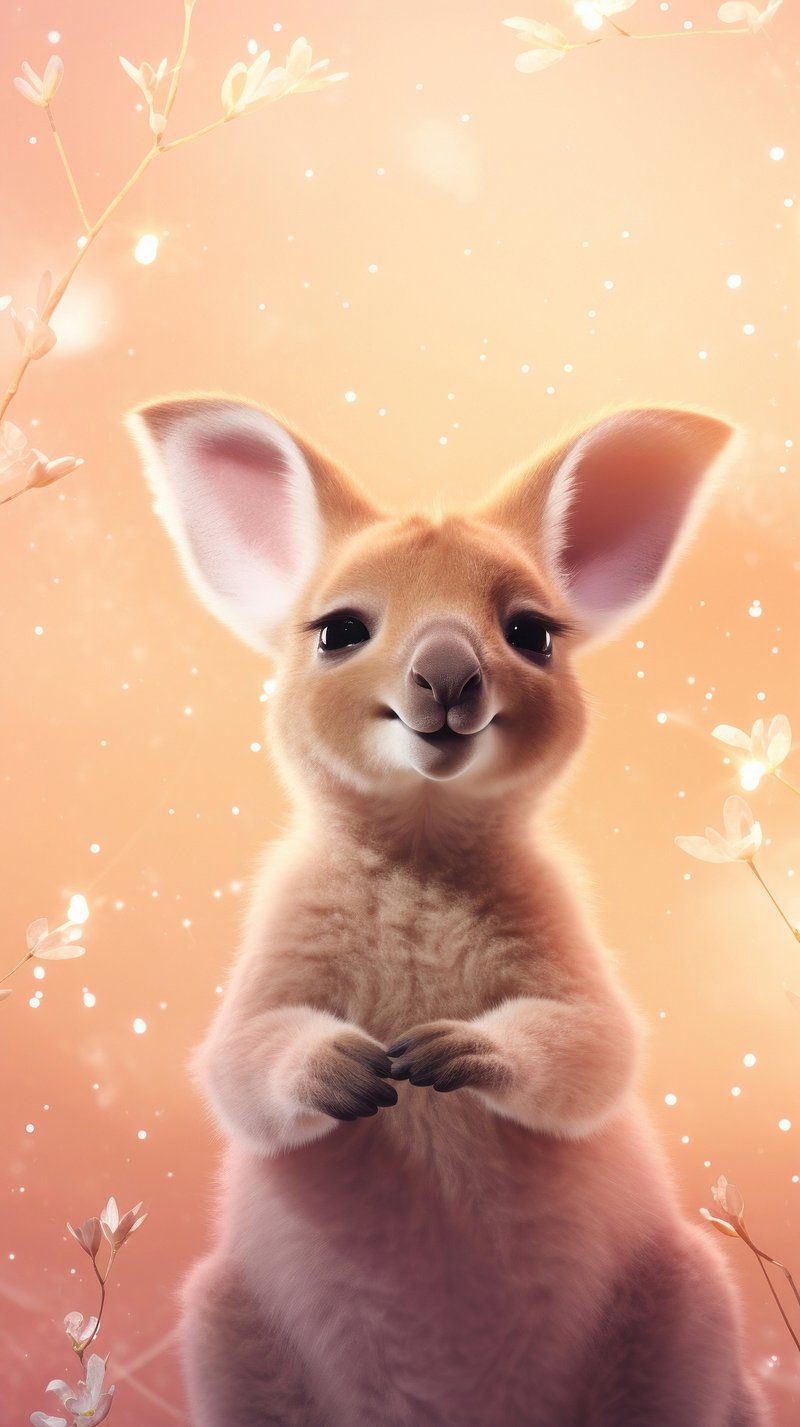 800x1427 Cute baby kangaroo animal mammal. Free Photo Illustration