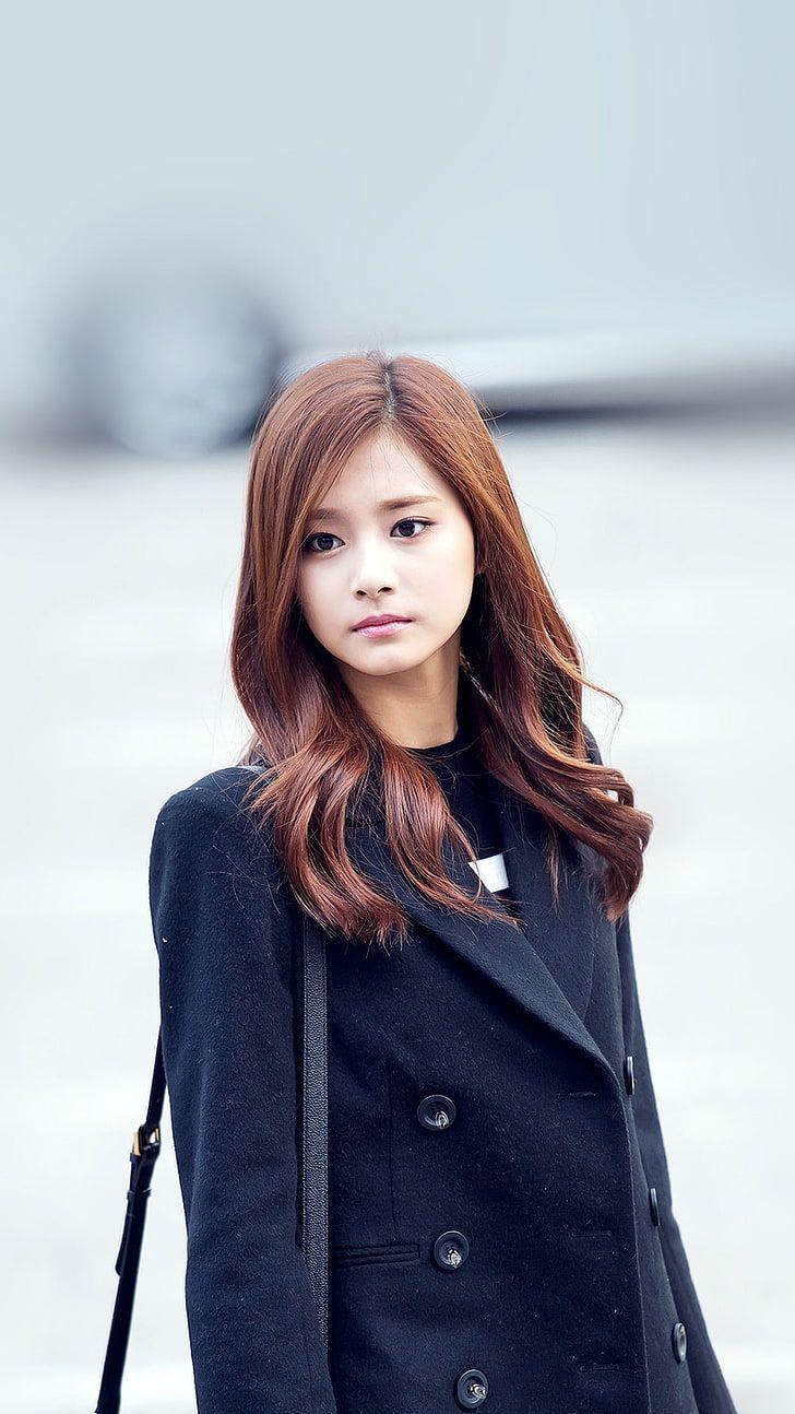 728x1294 HD wallpaper: women, brunette, Asian, twice tzuyu, coats