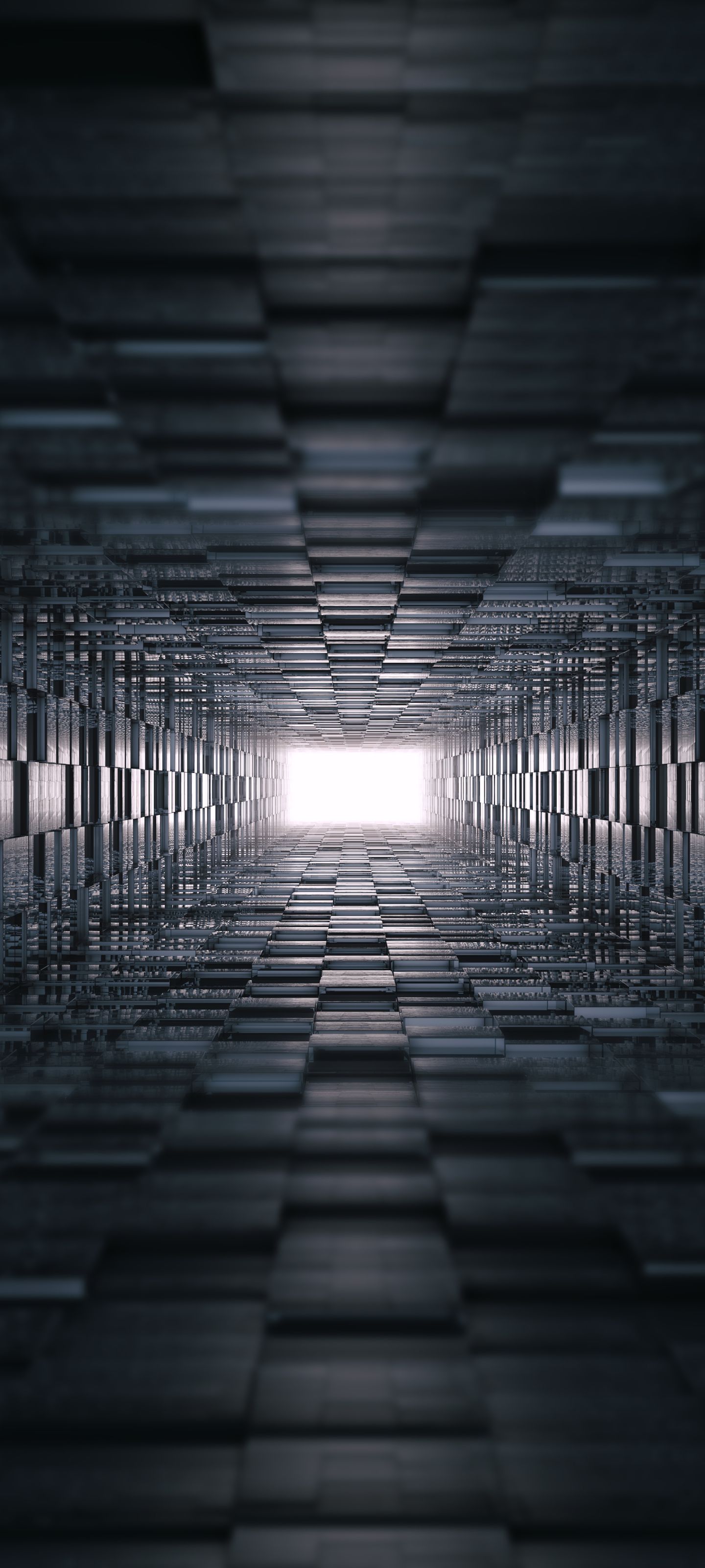 1440x3200 Phone wallpaper: Abstract, Dark, Shapes, Tunnel, Geometry 1389737