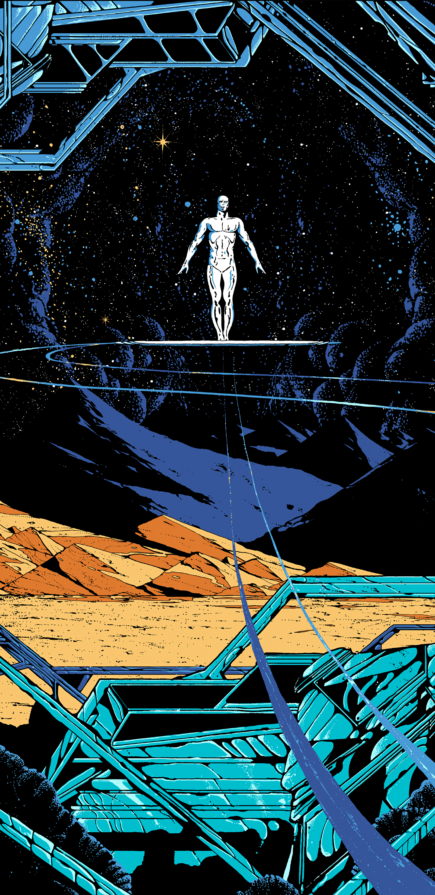 1440x2960 Wallpaper Kilian Eng Silver Surfer, Silver Surfer, Poster, Grey Matter Art, Art, Background Free Image