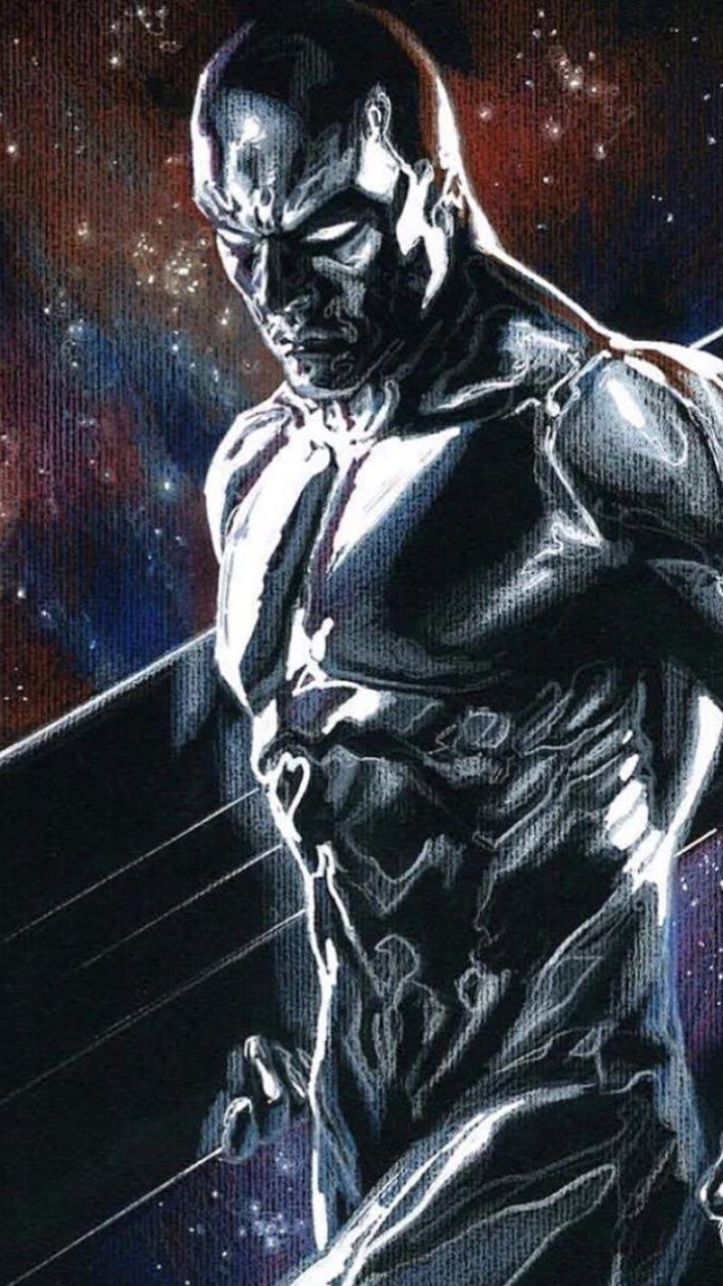800x1422 Silver Surfer, comics, fantastic, fantastic marvel, space, stars, HD phone wallpaper