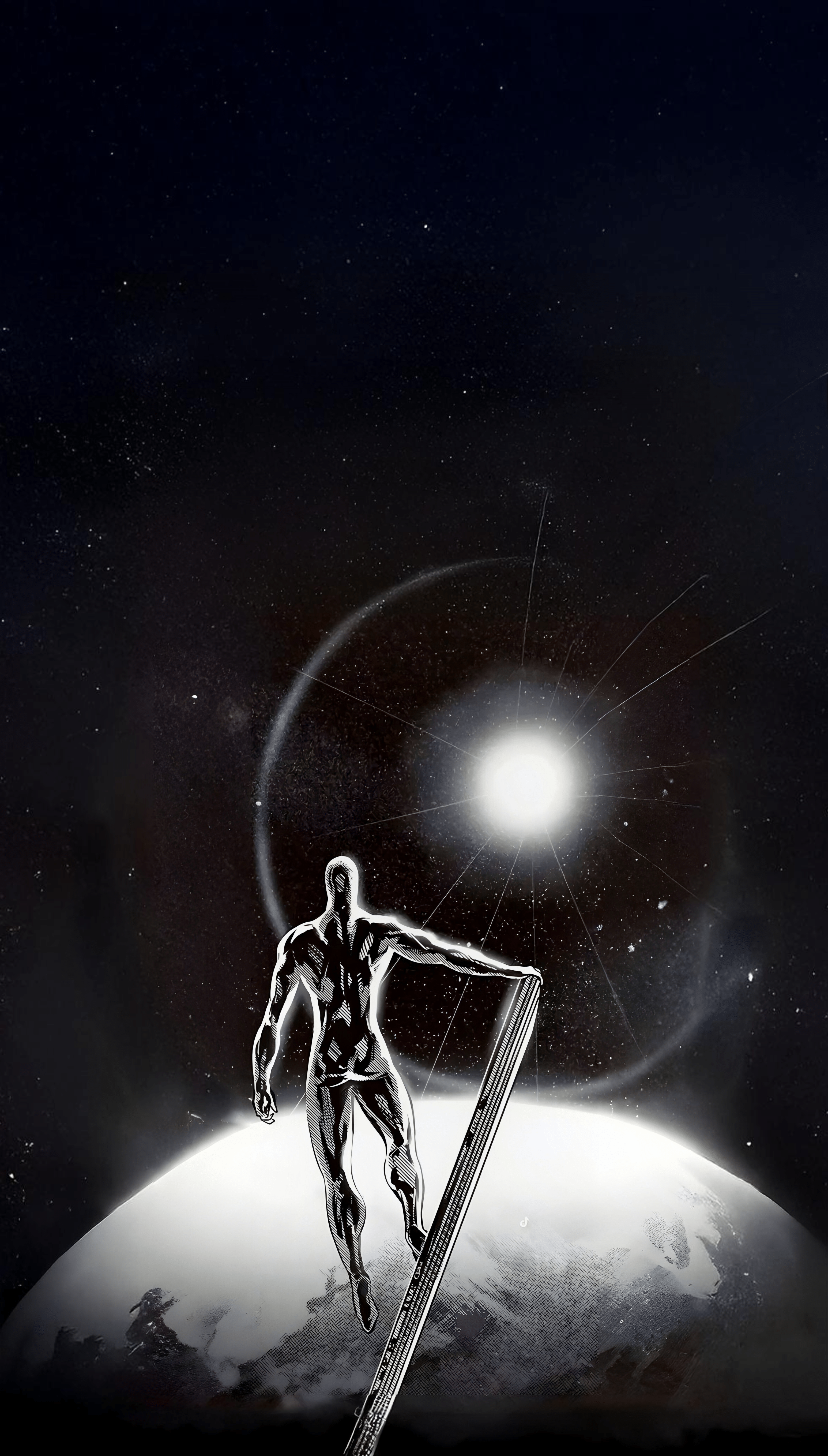 3092x5435 Silver Surfer wallpaper with ai expansion and enhancement for iphone [3092x5435]