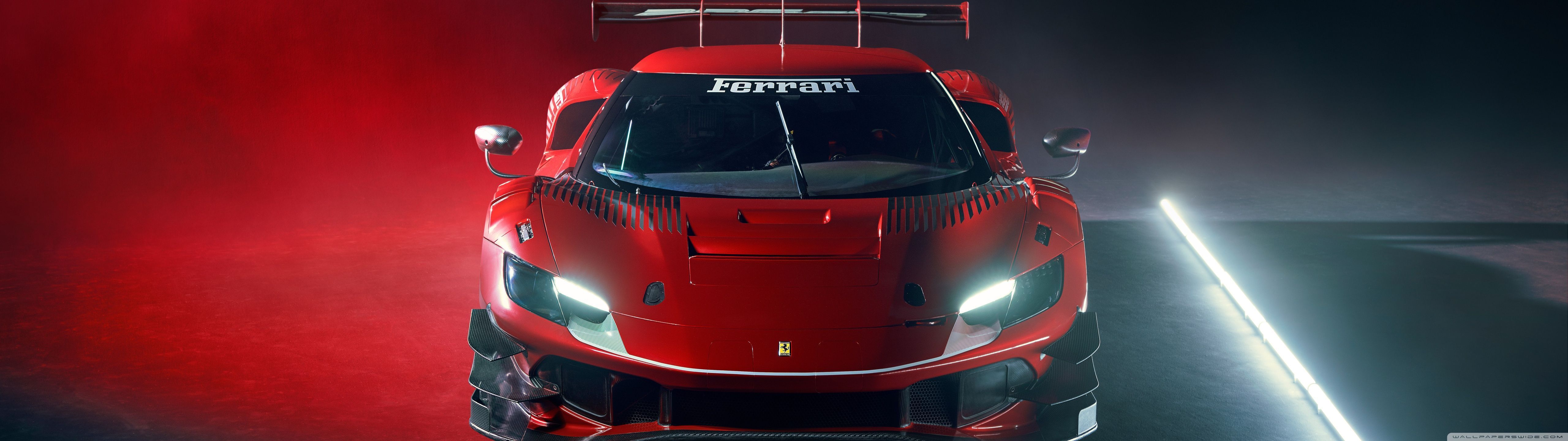 5120x1440 Red Ferrari 296 GT3 Sports Car 4K UHD Wallpaper for UltraHD Desktop and TV : Widescreen and UltraWide Display : Dual Monitor : Smartphone and Tablet Devices