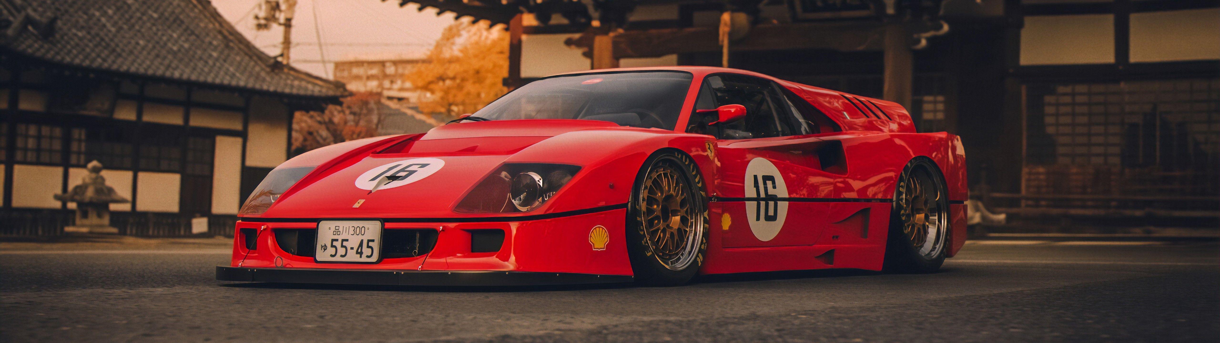 5120x1440 4K, car, ultrawide, Ferrari, HD Wallpaper