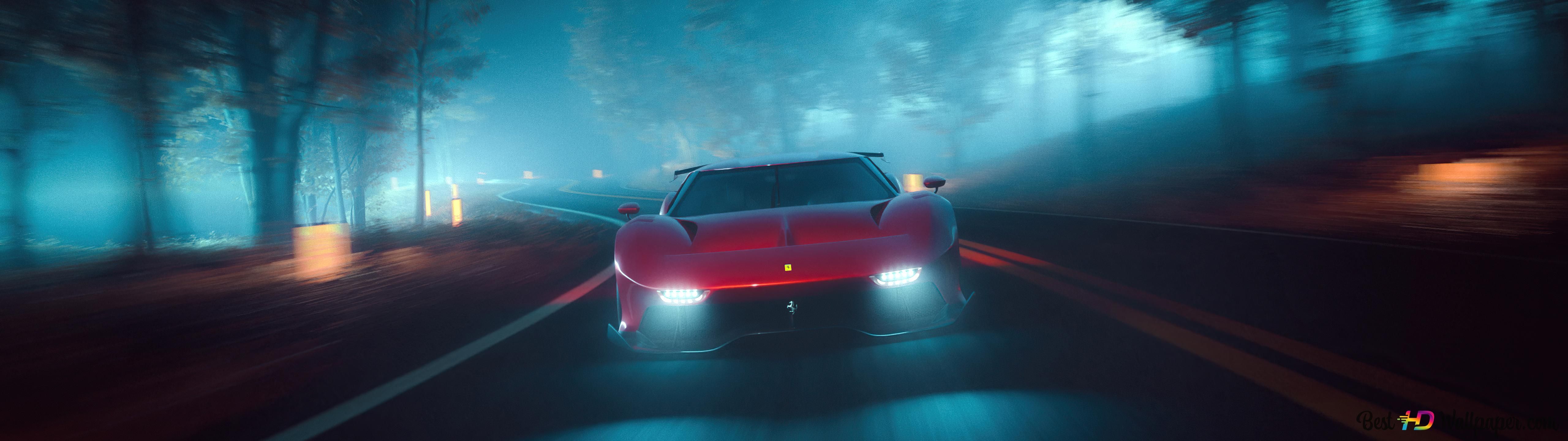 5120x1440 Red Ferrari P80 4K wallpaper download