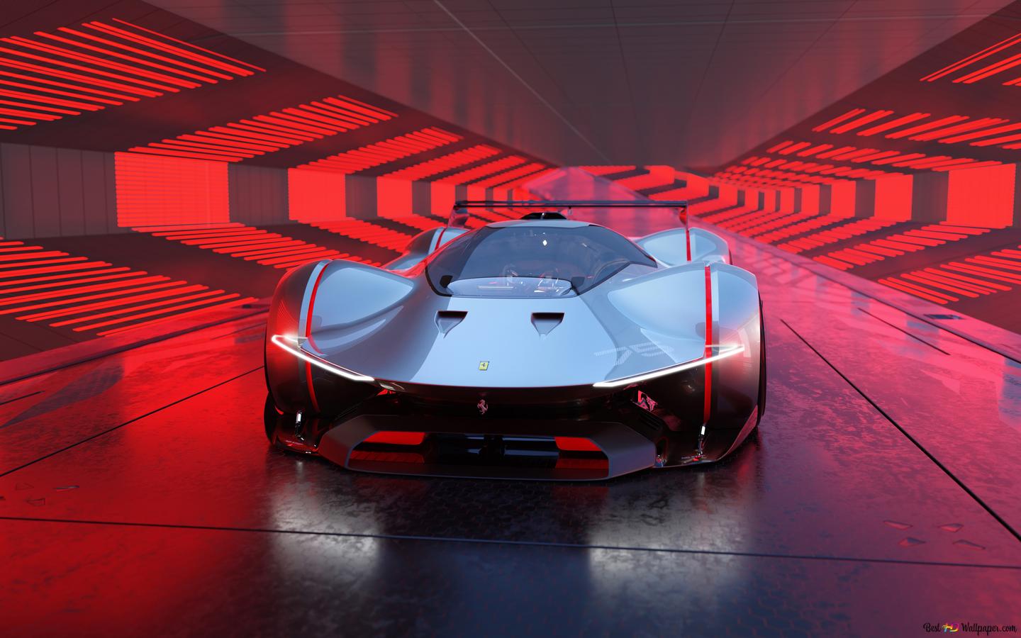 1440x900 Grey Ferrari 8K wallpaper download