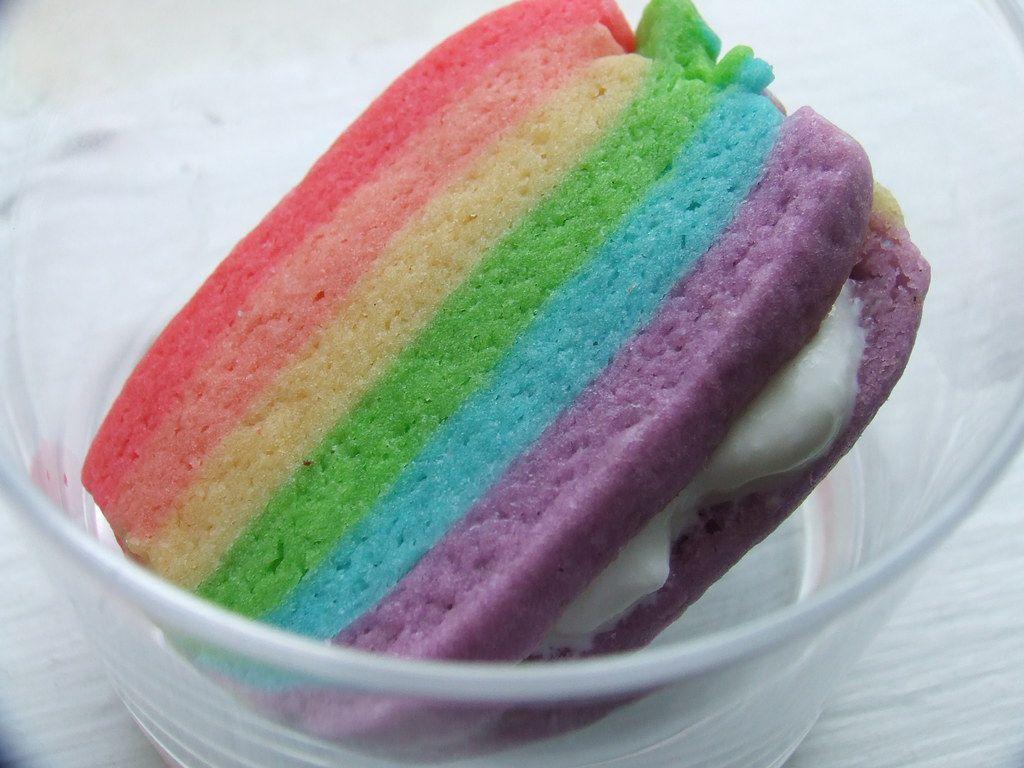 1024x768 Rainbow cookie ice cream sandwiches. Because, really. why
