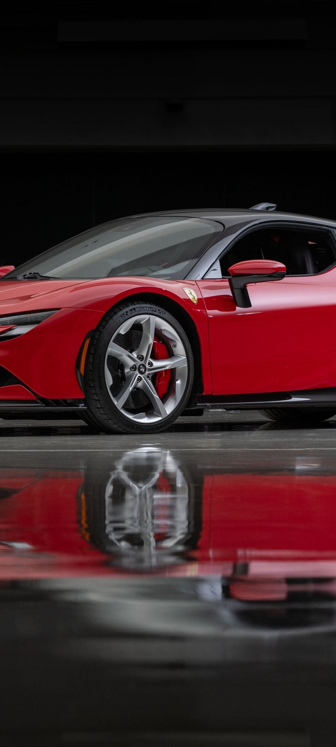 1080x2400 Red Ferrari SF90 Stradale 4K Wallpaper