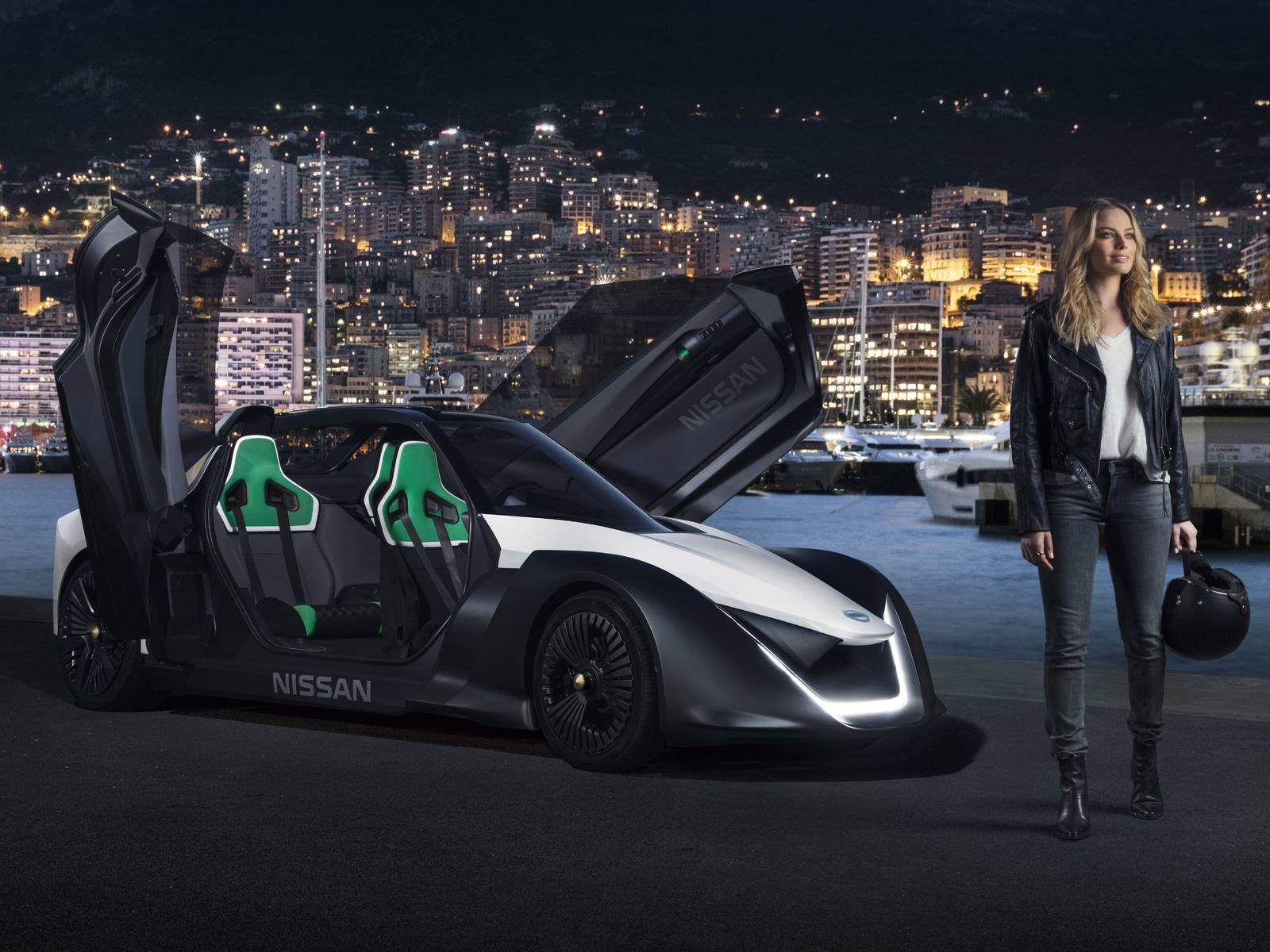 1600x1200 Margot Robbie Nissan Electric Car Ambassador 8k