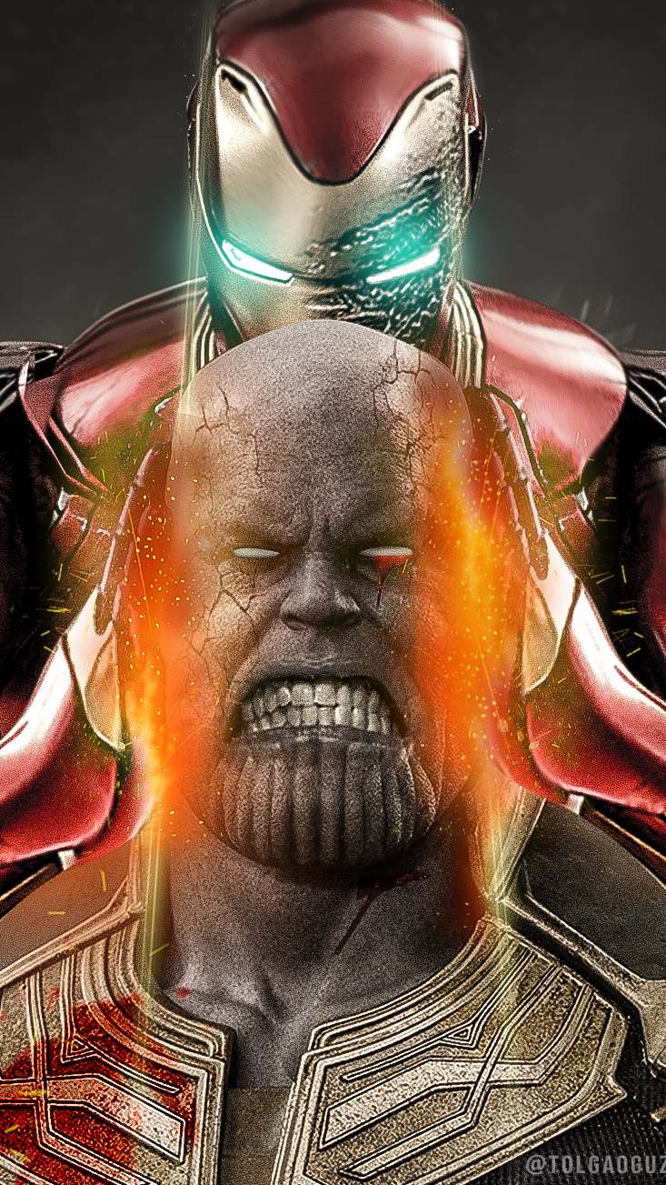 733x1303 Thanos vs iron man Avengers Endgame Wallpaper
