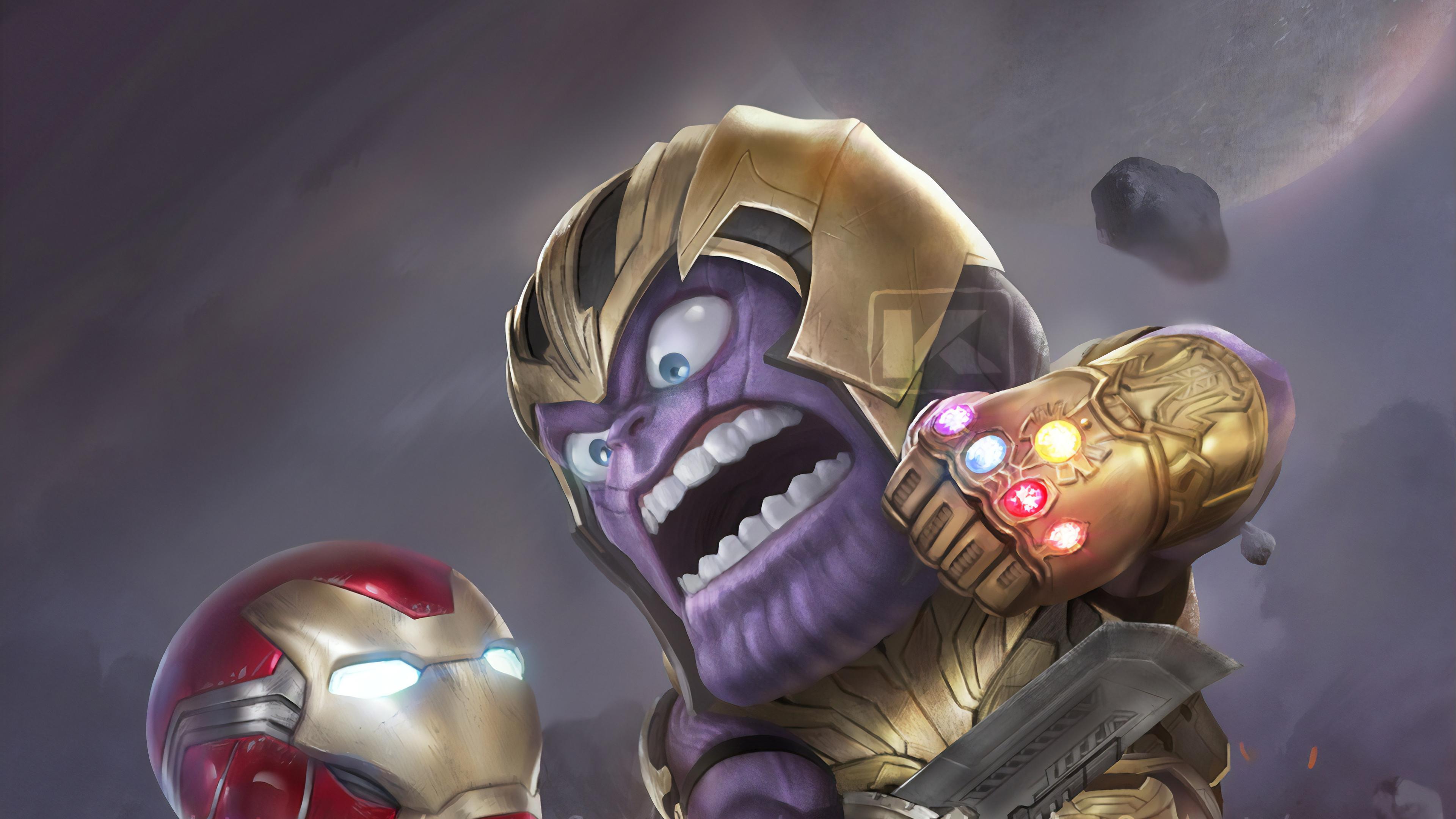 3840x2160 Iron Man And Thanos Wallpaper