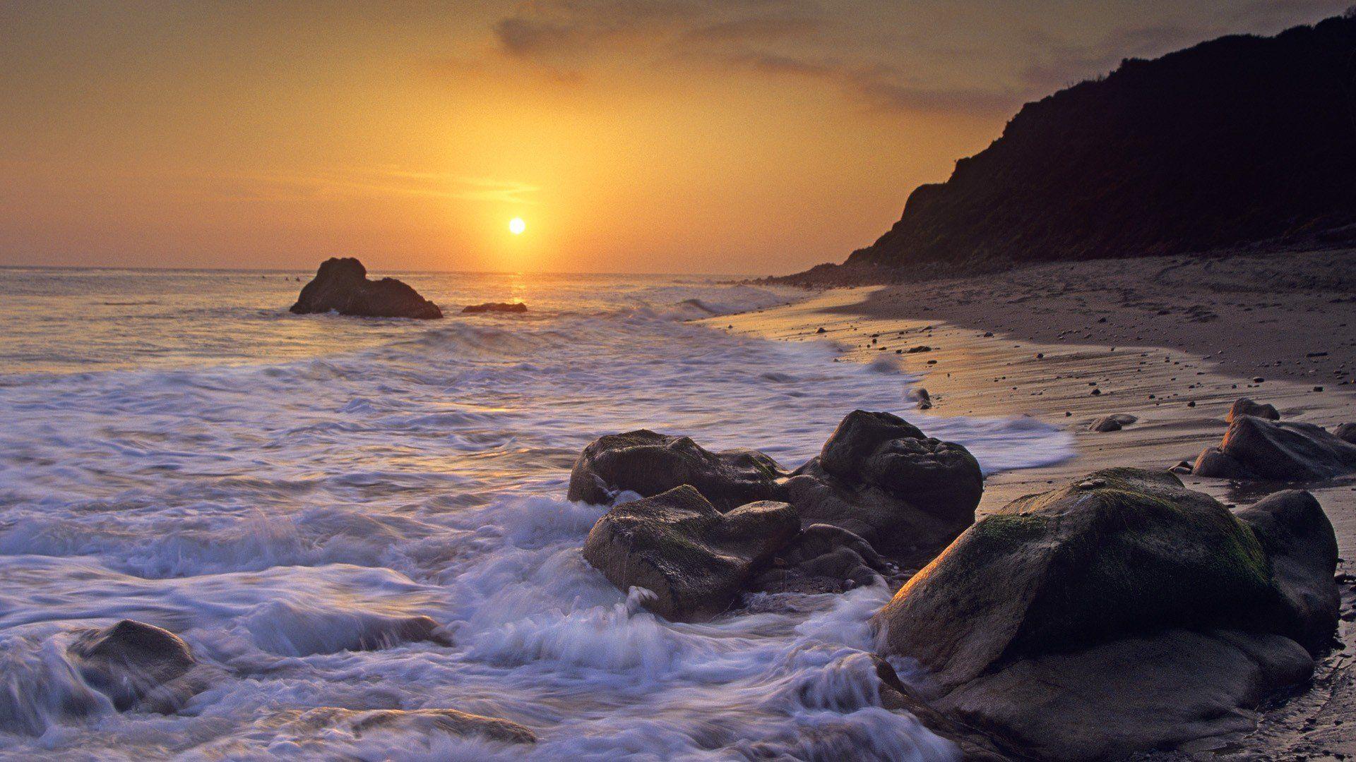 1920x1080 high resolution, sea image, vacation, beaches, sunset, california