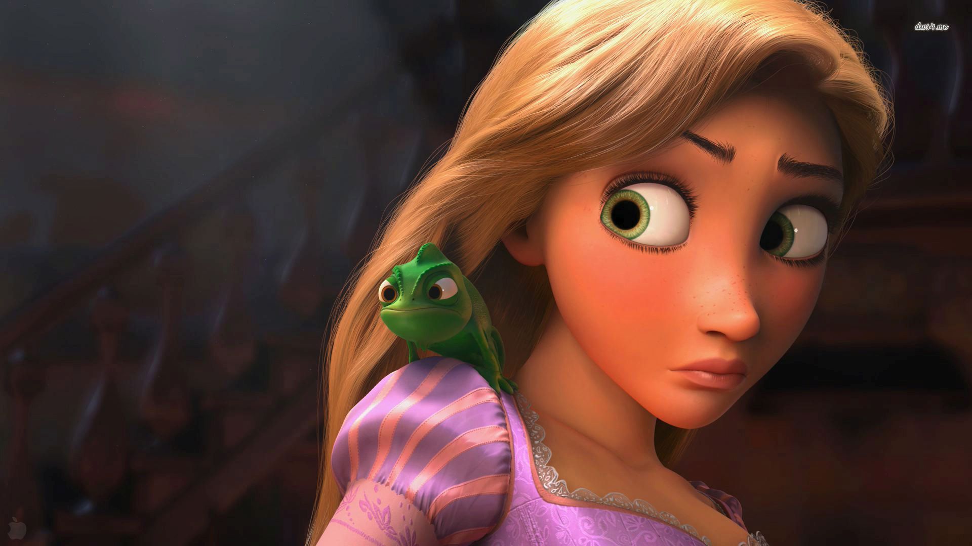 1920x1080 Tangled HD Wallpaper: Rapunzel & Pascal's Enchanting Moment
