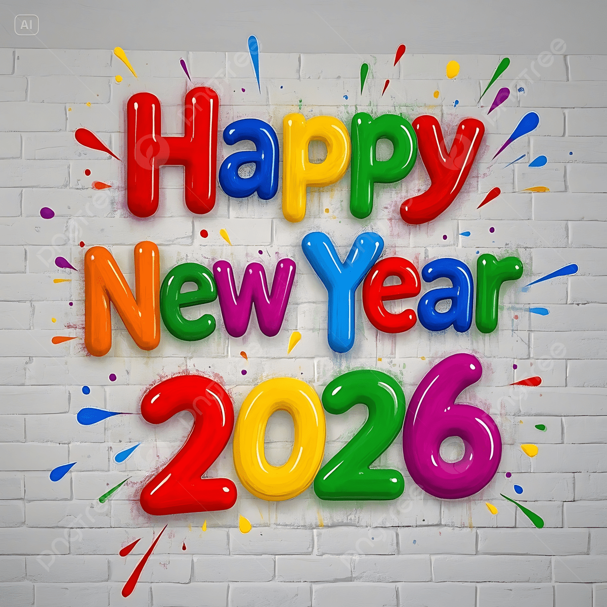 1200x1200 Happy New Year 2026 Colorful Celebration, Happy New Year, New Years Background Image And Wallpaper for Free Download