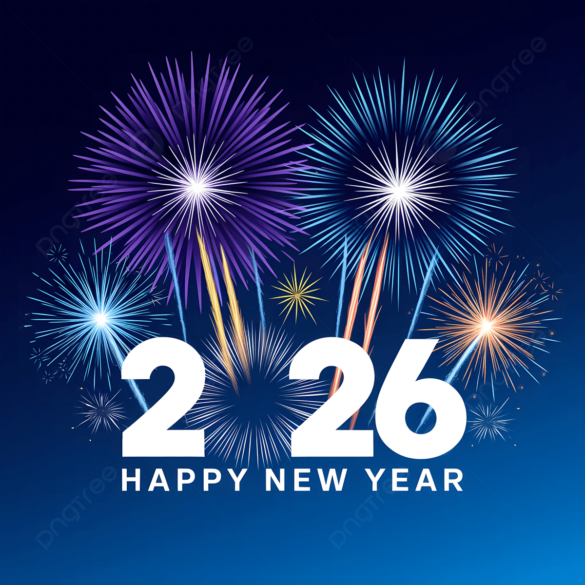 1200x1200 Happy New Year 2026 Illustration With Fireworks, New Year, Firework Background Image And Wallpaper for Free Download